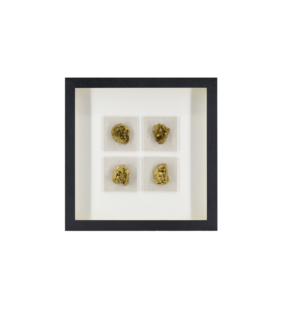 Tableau minéral doré avec verre 40x40 Tableau minéral doré avec verre 40x40