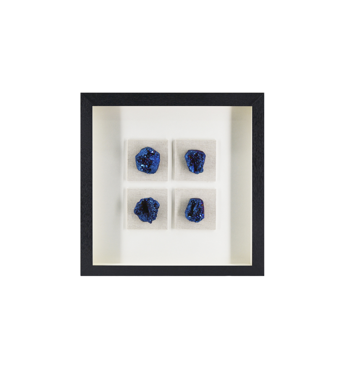 Tableau minéral bleu avec verre 40x40 Tableau minéral bleu avec verre 40x40