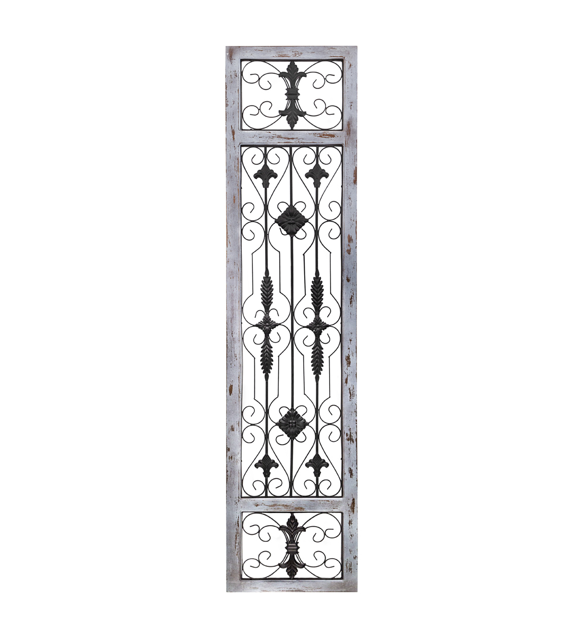 Panneau décoratif en métal et bois gris Panneau décoratif en métal et bois gris