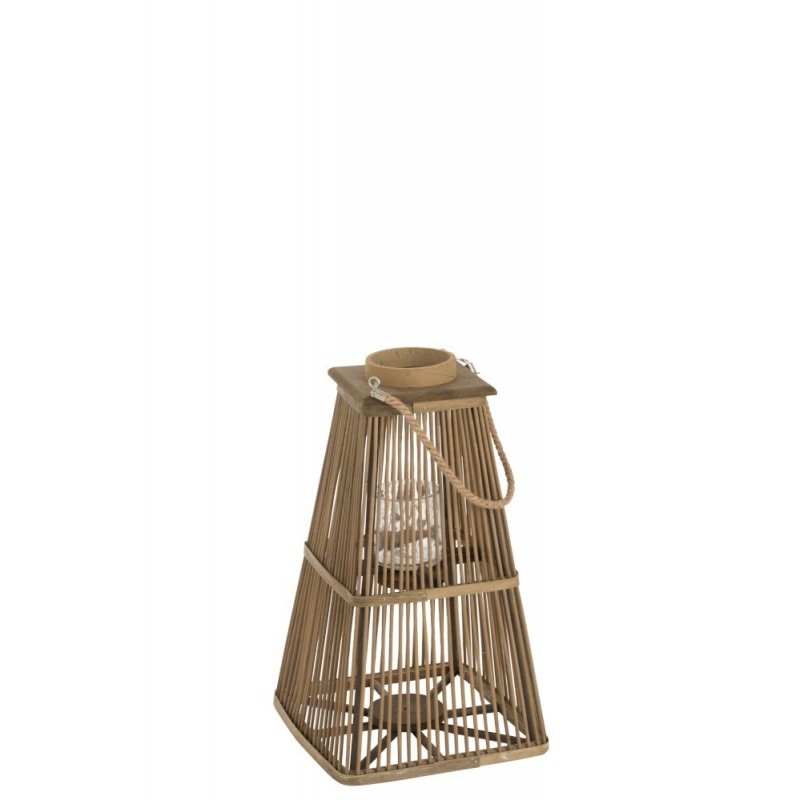 Lanterne photophore bambou naturel H54cm Lanterne photophore bambou naturel H54cm