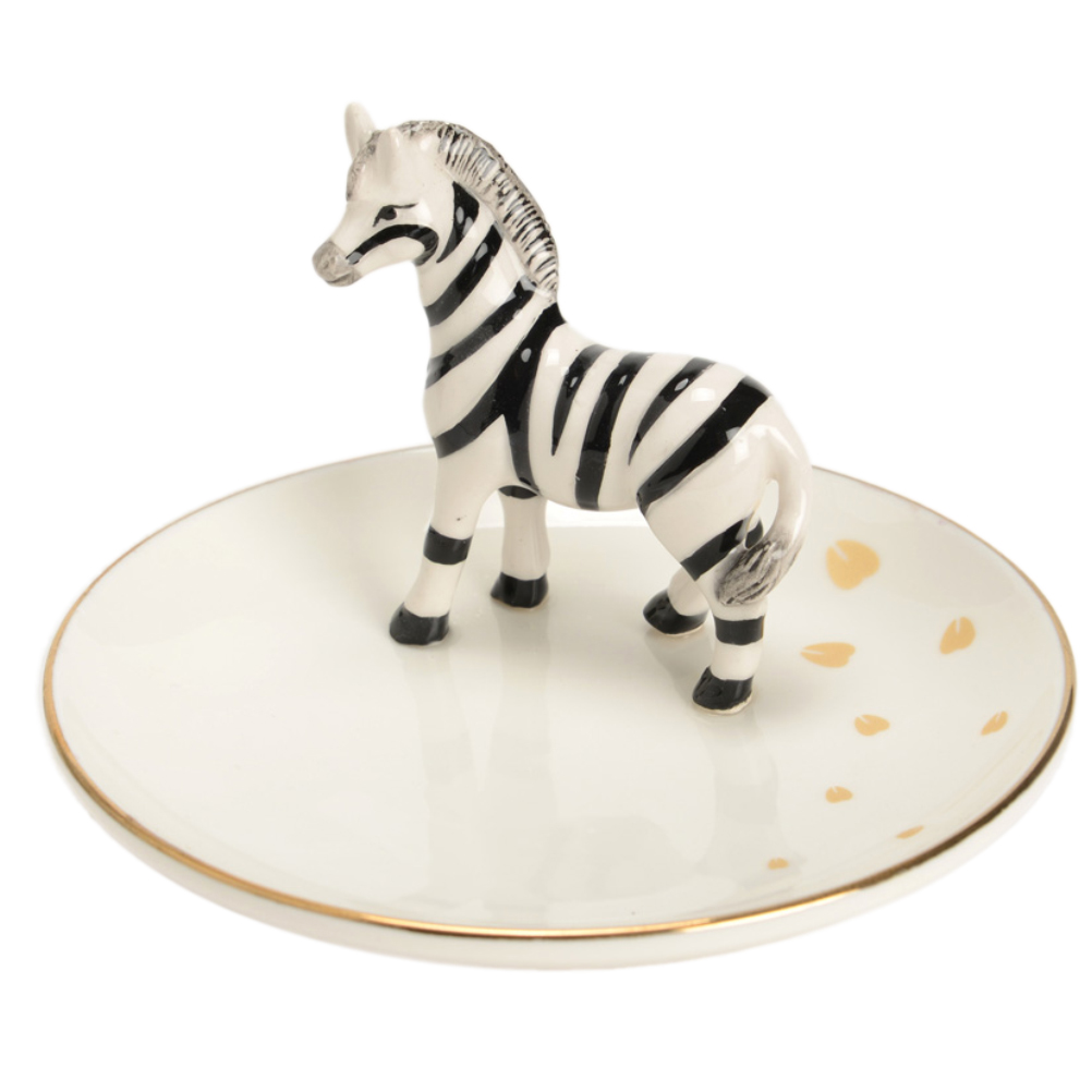 Statuette porte-bijoux zèbre en porcelaine Statuette porte-bijoux zèbre en porcelaine