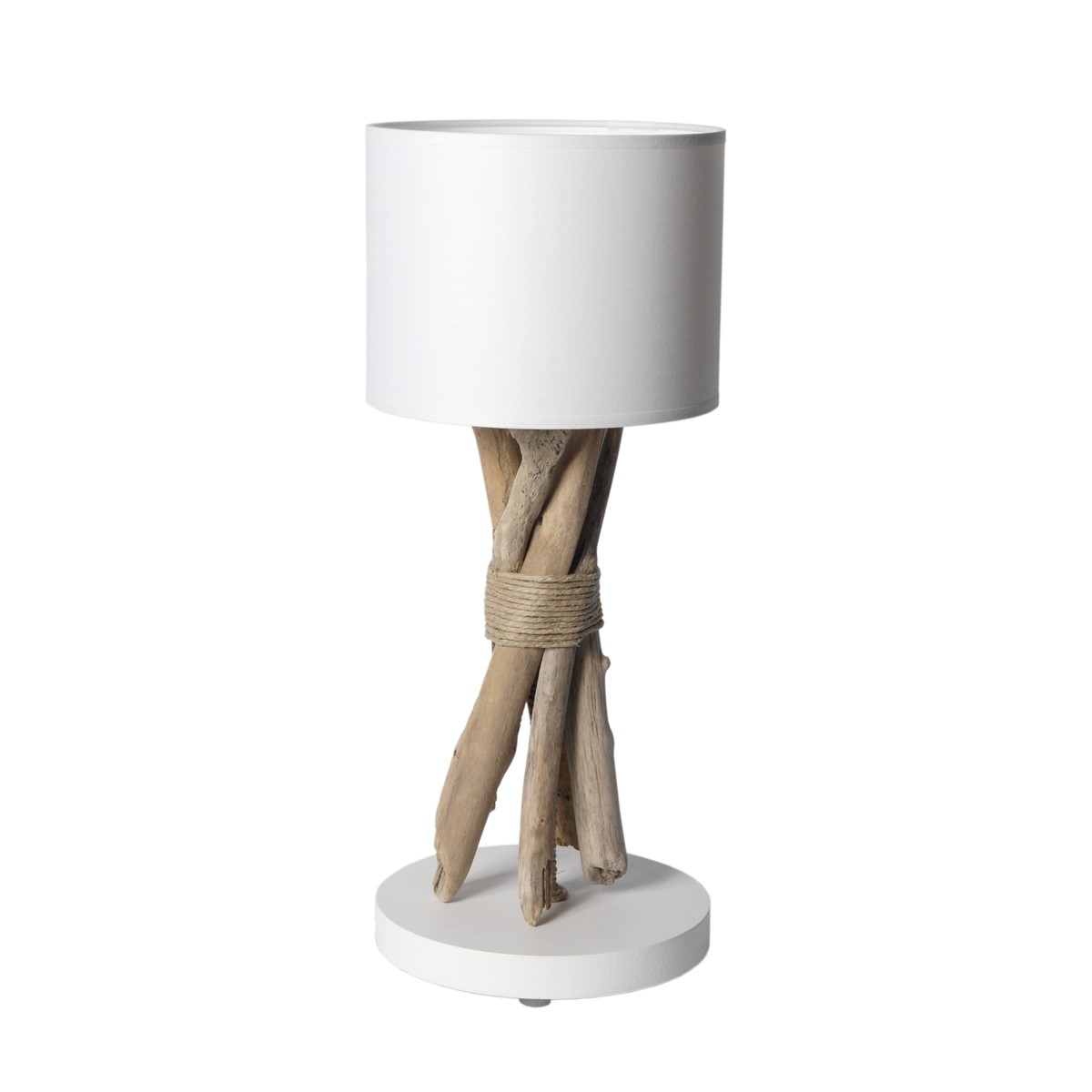 Lampe à poser en bois blanc Lampe à poser en bois blanc
