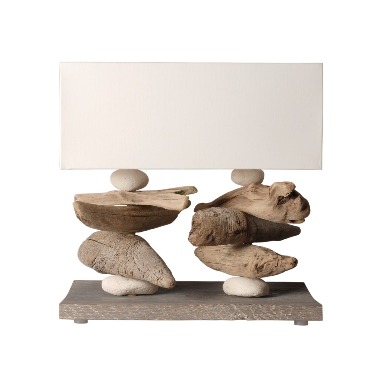 Lampe à poser en bois blanc Lampe à poser en bois blanc