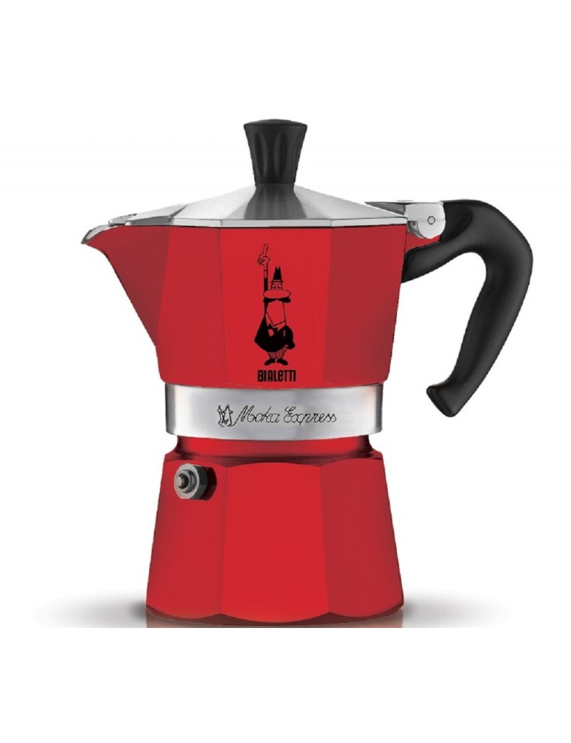 Cafetière à l'italienne Moka express rouge 6 tasses