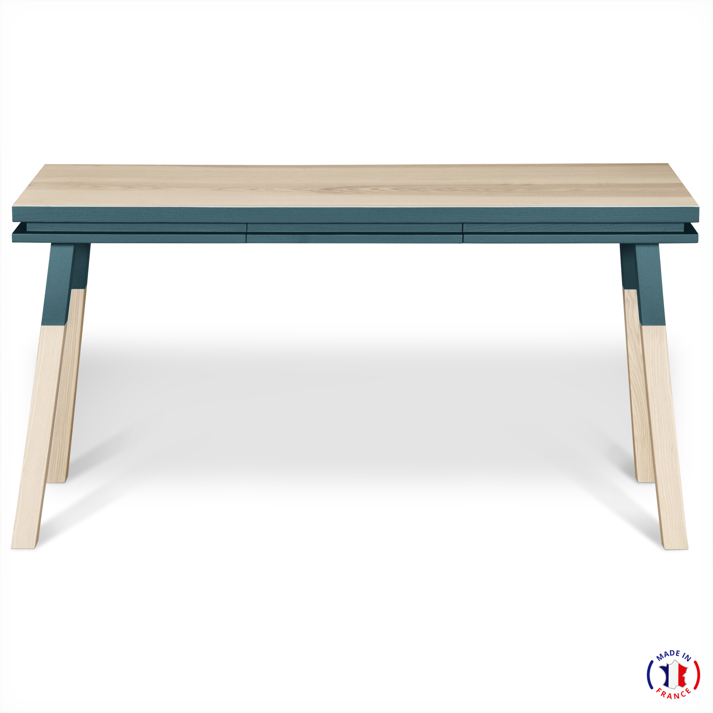 Bureau Console rectangulare, 100% frêne massif bleu frehel Bureau Console rectangulare, 100% frêne massif bleu frehel