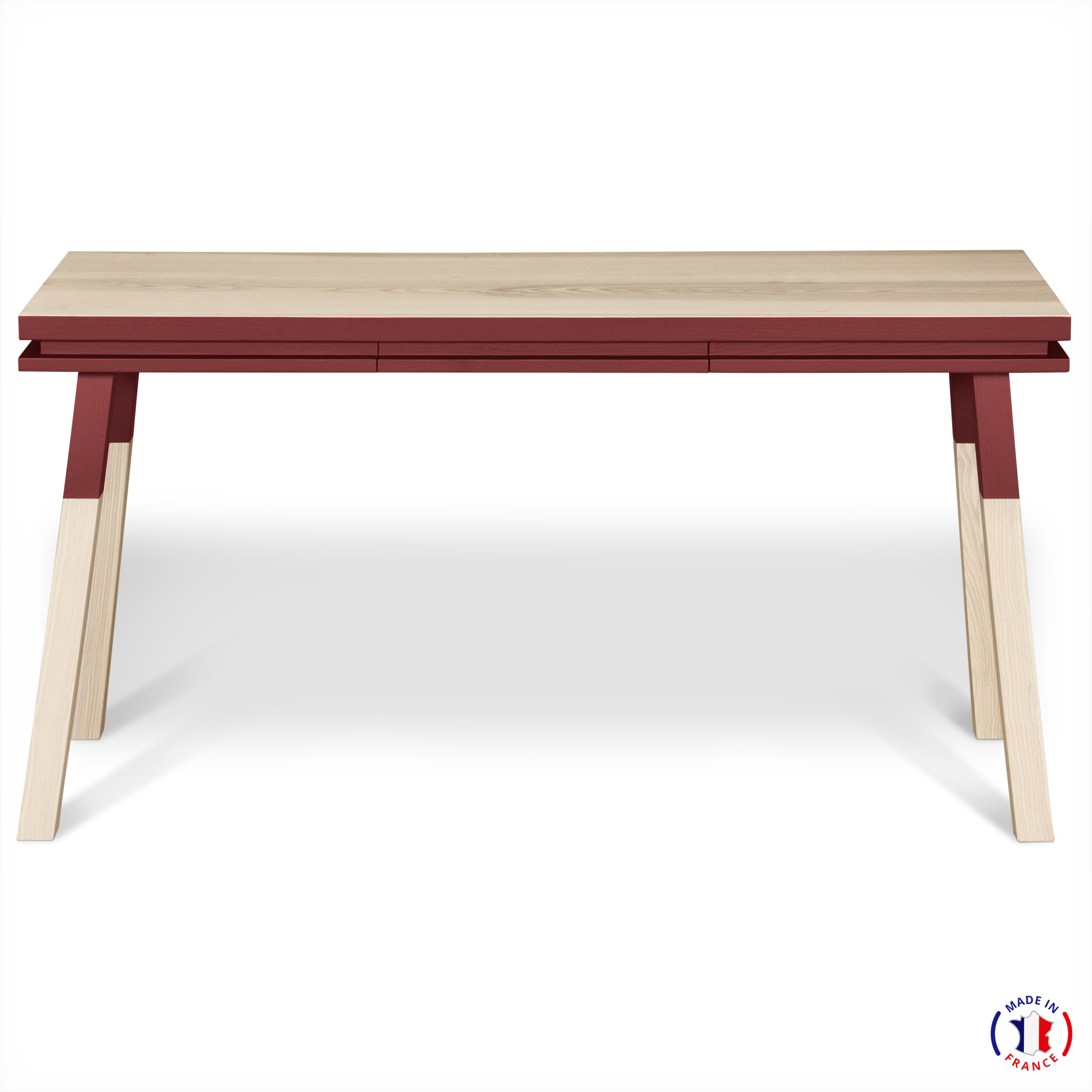Bureau Console rectangulare, 100% frêne massif rouge de pluduno Bureau Console rectangulare, 100% frêne massif rouge de pluduno