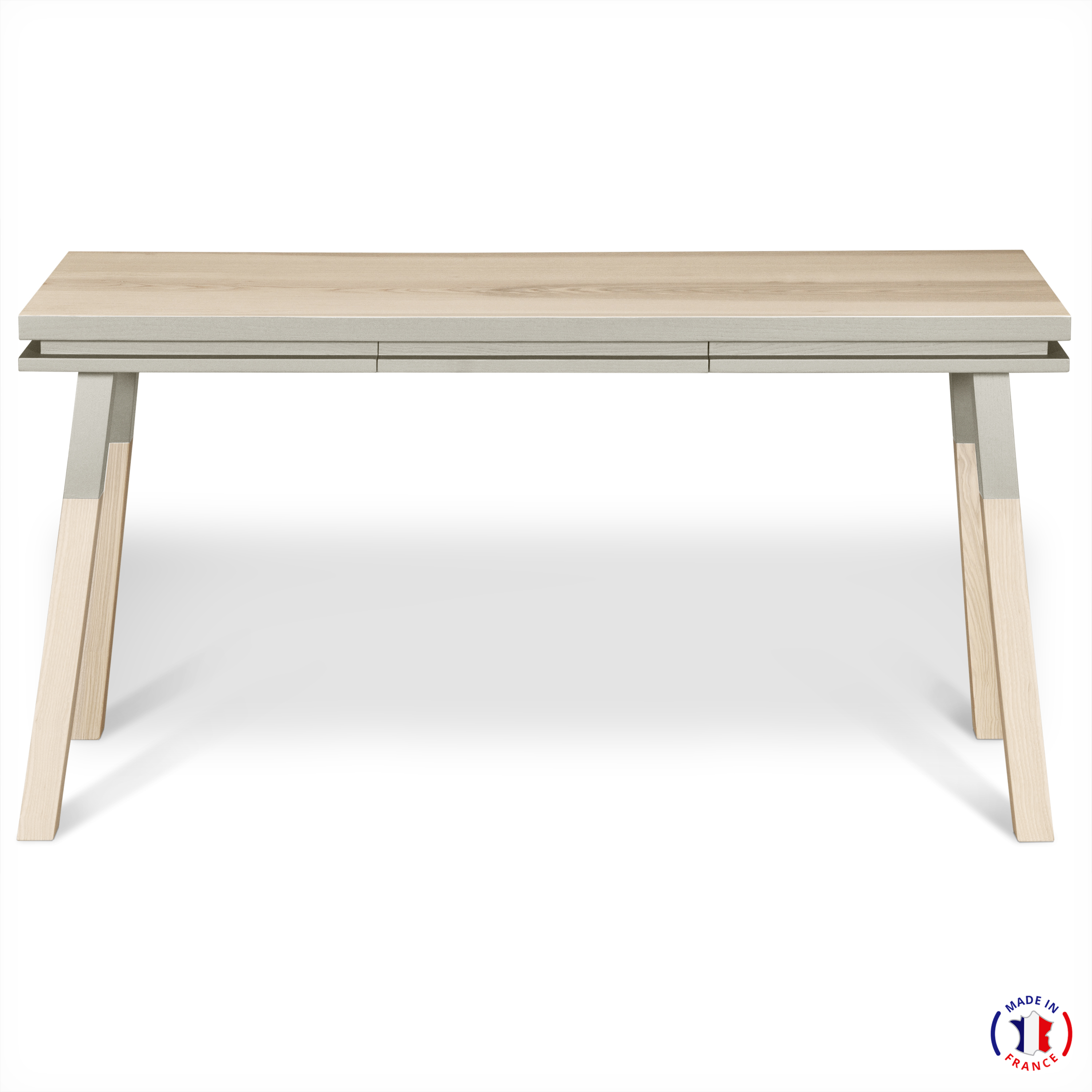 Bureau Console rectangulare, 100% frêne massif gris muscade Bureau Console rectangulare, 100% frêne massif gris muscade