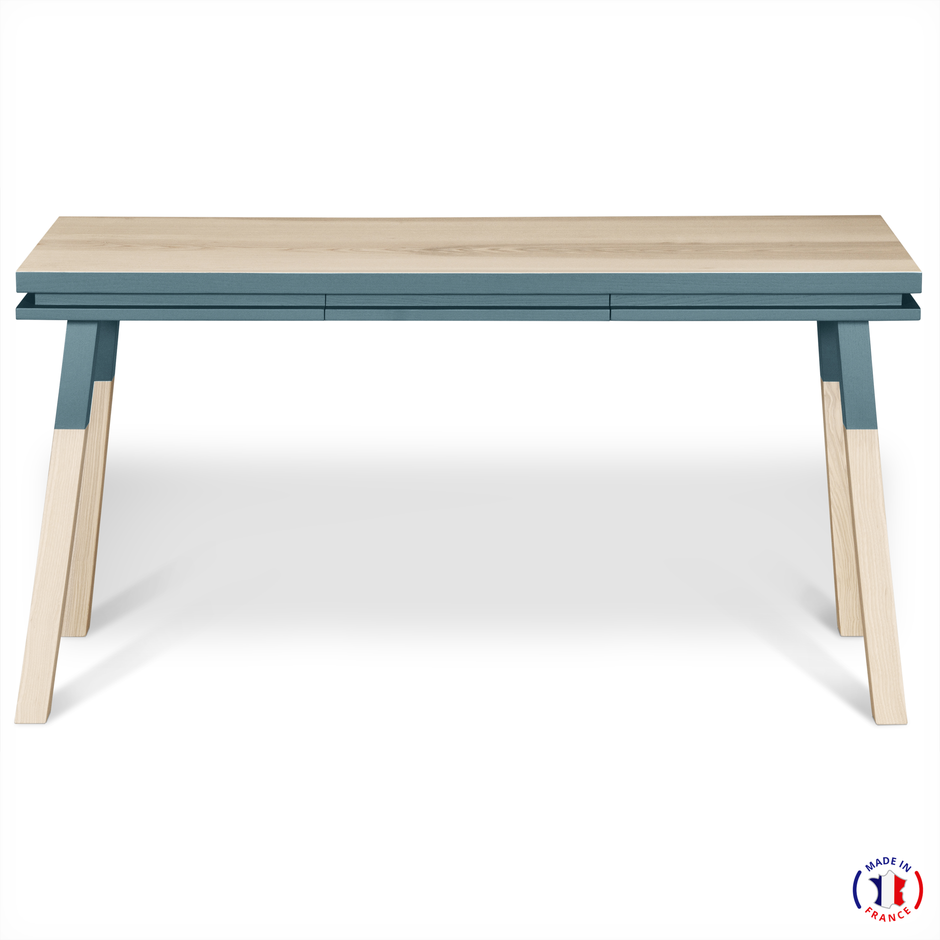 Bureau Console rectangulare, 100% frêne massif bleu briac Bureau Console rectangulare, 100% frêne massif bleu briac