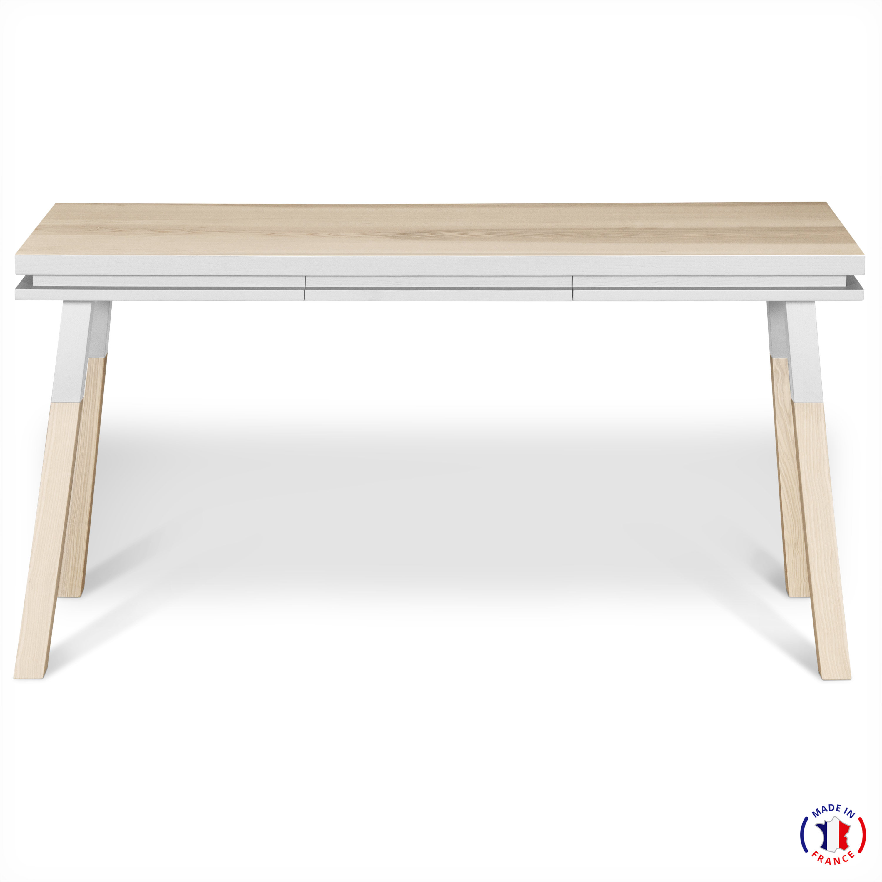 Bureau Console rectangulare, 100% frêne massif blanc balisson Bureau Console rectangulare, 100% frêne massif blanc balisson