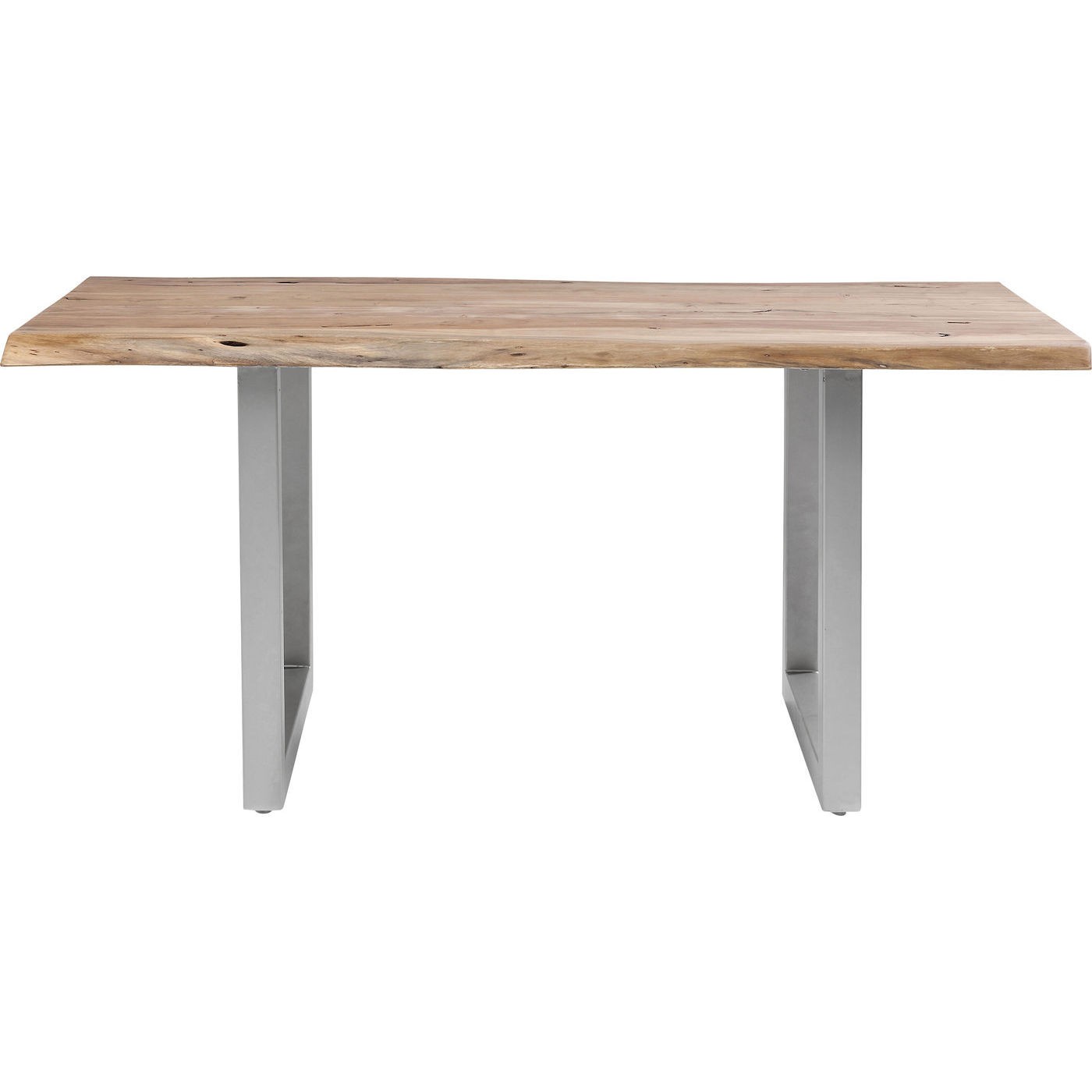 Table à manger 6 personnes en acacia brut et acier L180 Table à manger 6 personnes en acacia brut et acier L180