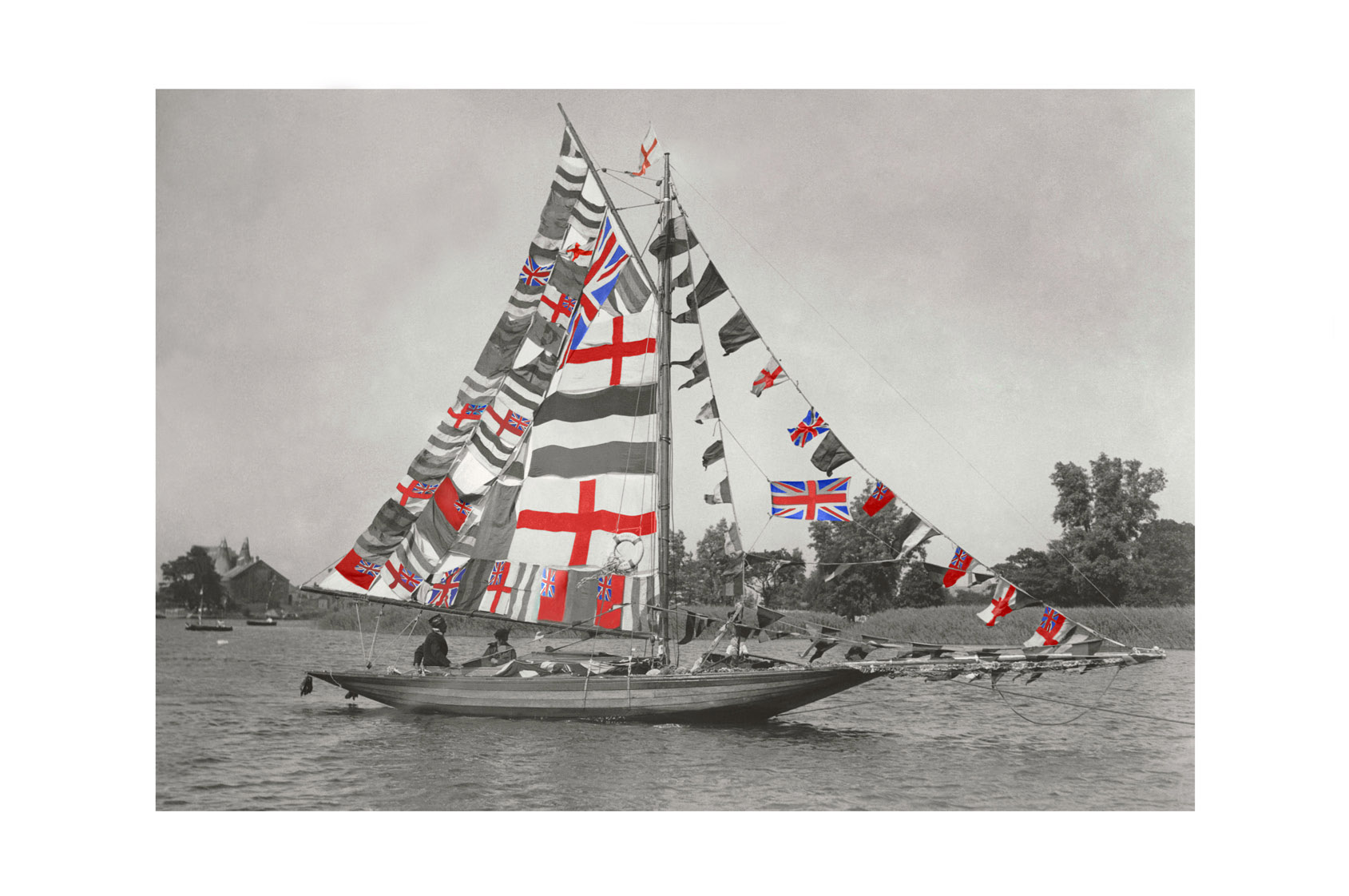 Photo ancienne couleur bateau n°06 cadre noir 30x45cm Photo ancienne couleur bateau n°06 cadre noir 30x45cm