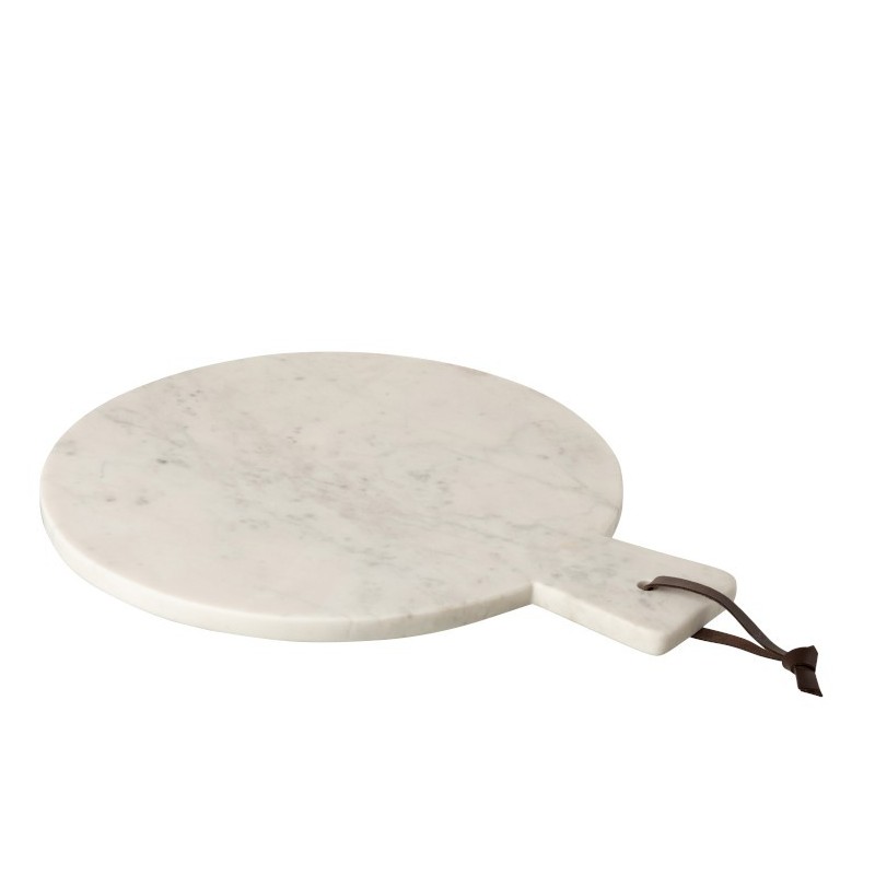 Planche ronde marbre blanc 38x30cm