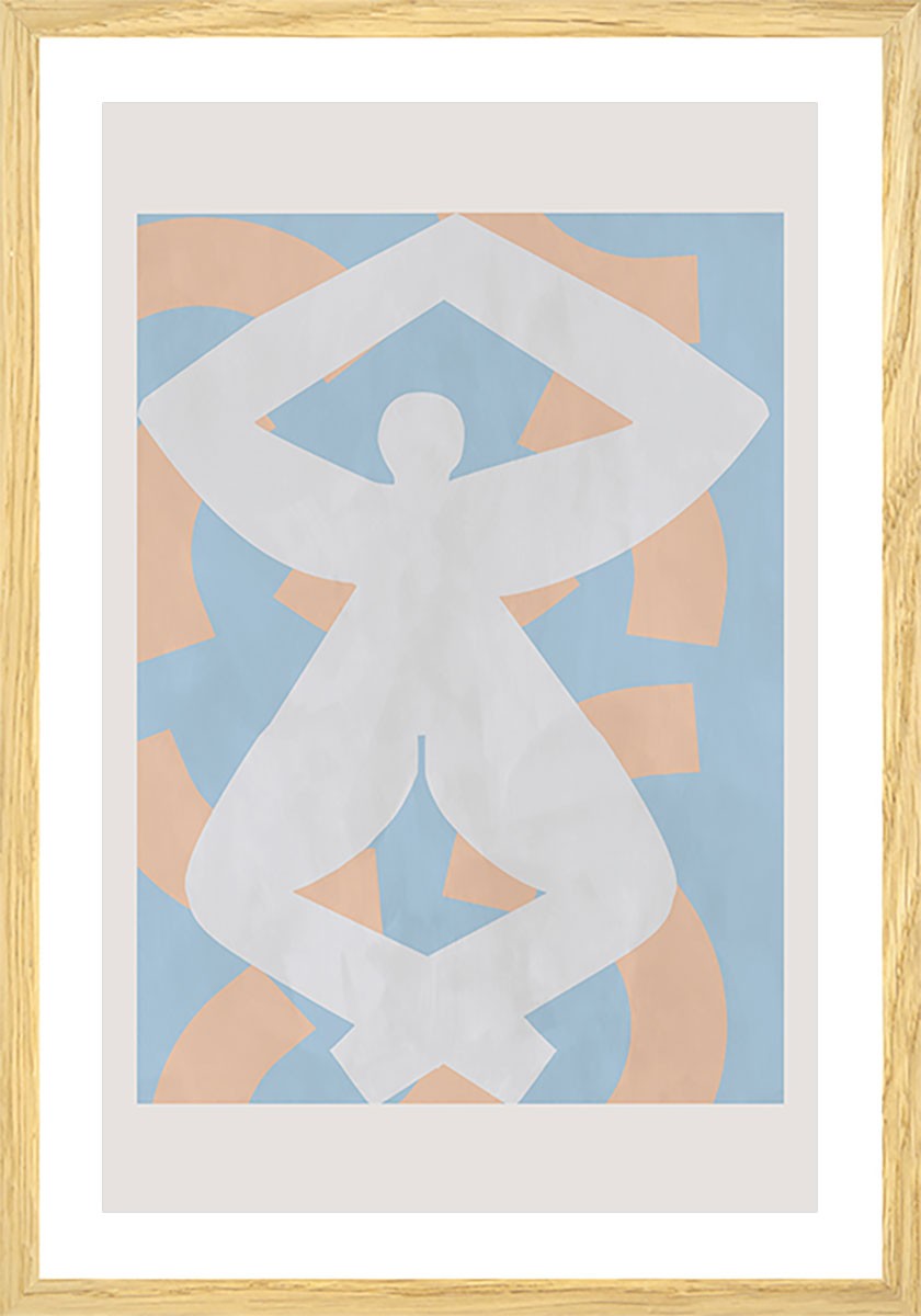 Affiche pastel et courbe Affiche sous cadre bois Affiche pastel et courbe Affiche sous cadre bois