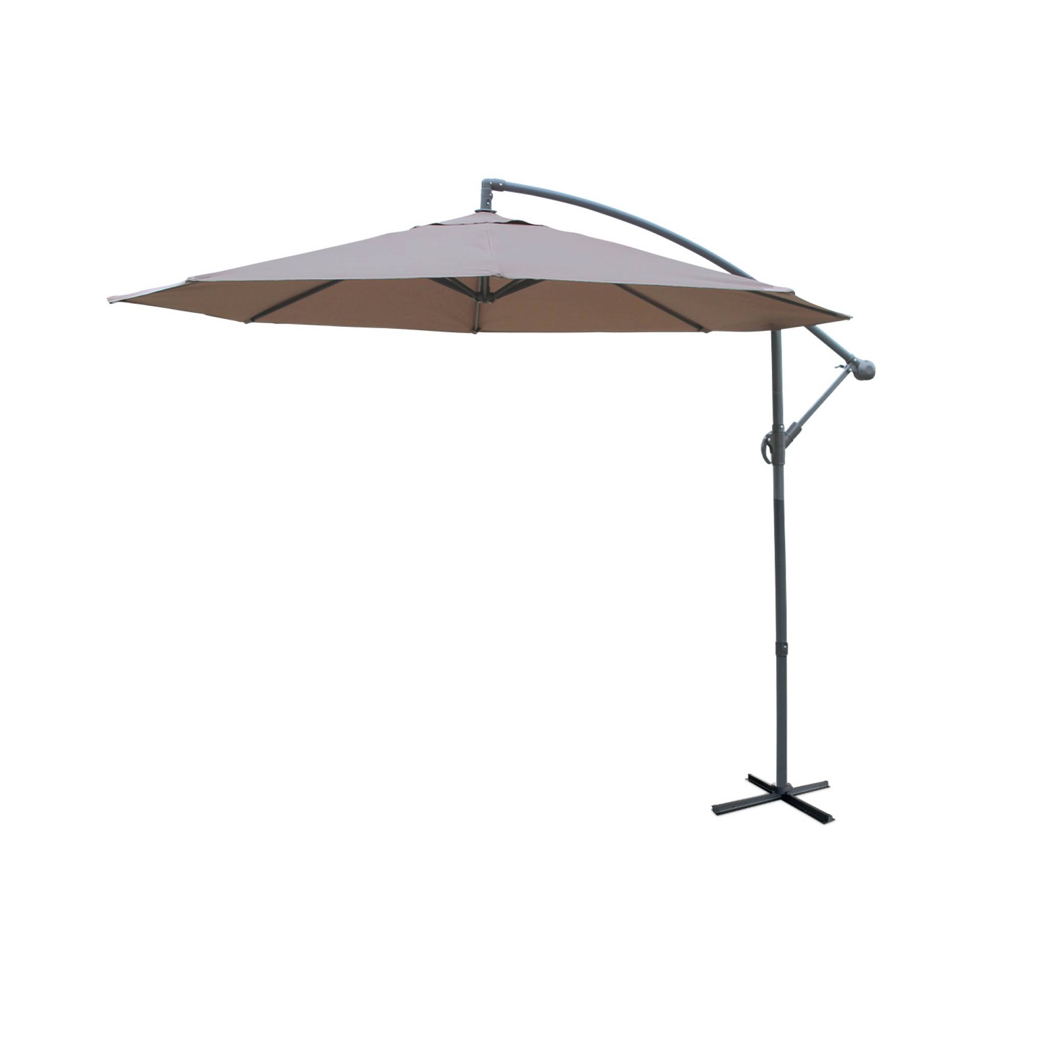 Parasol déporté rond 300cm excentré taupe