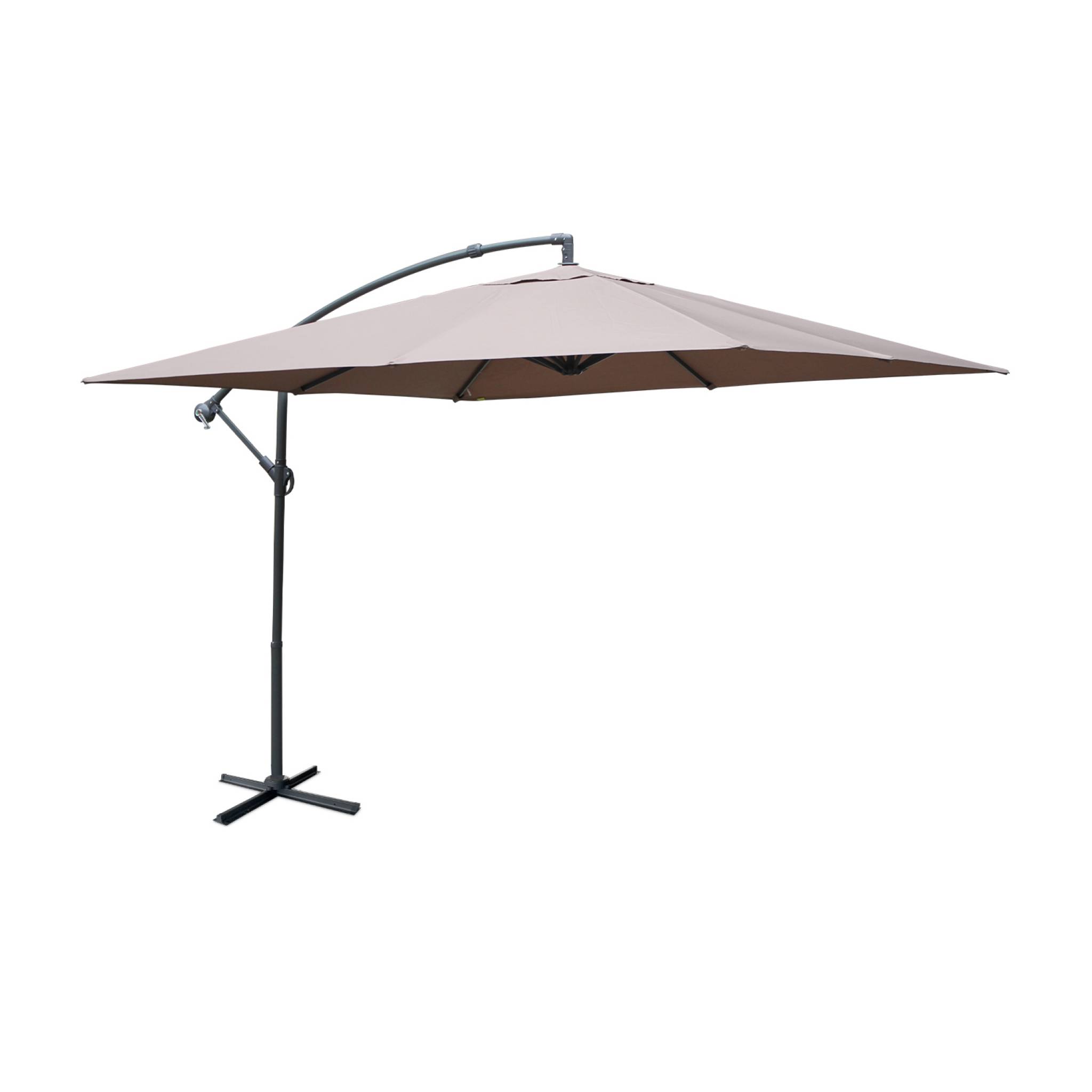 Parasol déporté carré 3x3m taupe mat excentré