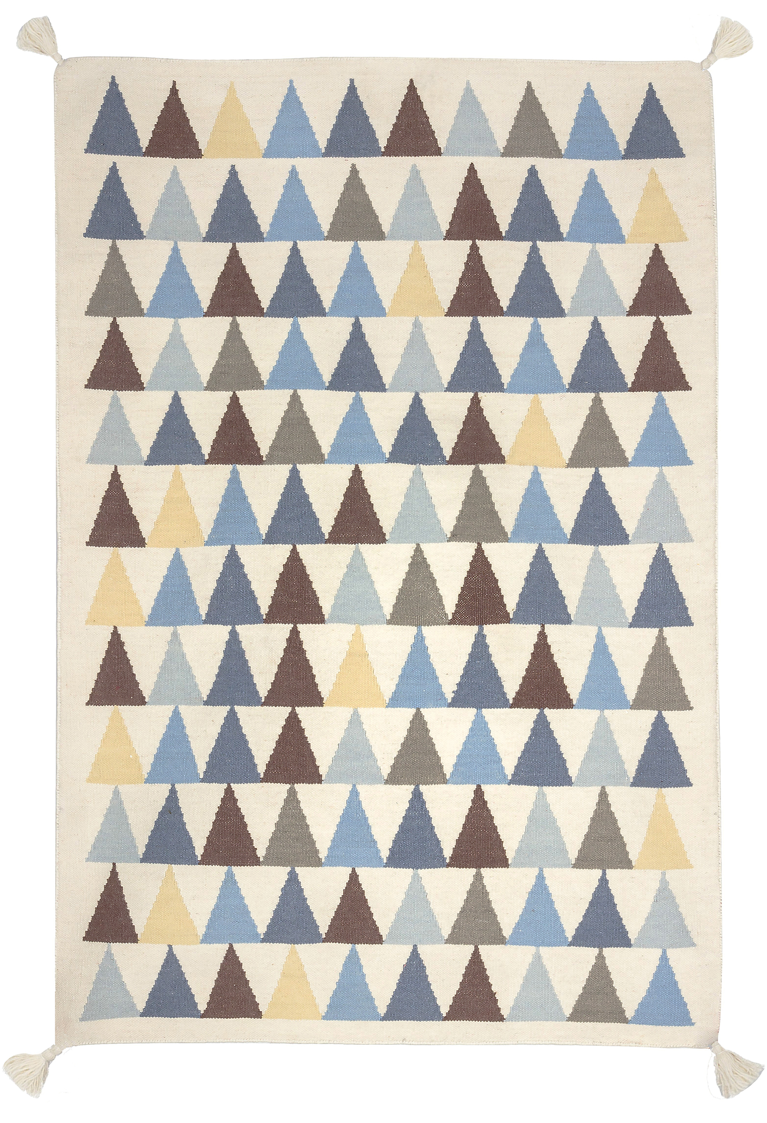 Tapis triangles bleu 110x160