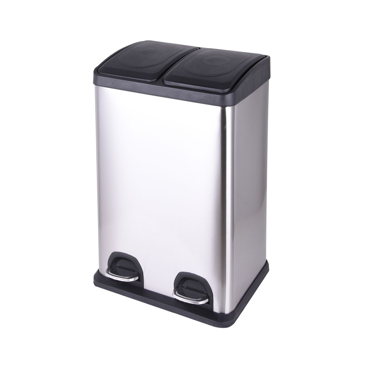 Poubelle deux compartiments en acier inoxydable 40L Poubelle deux compartiments en acier inoxydable 40L