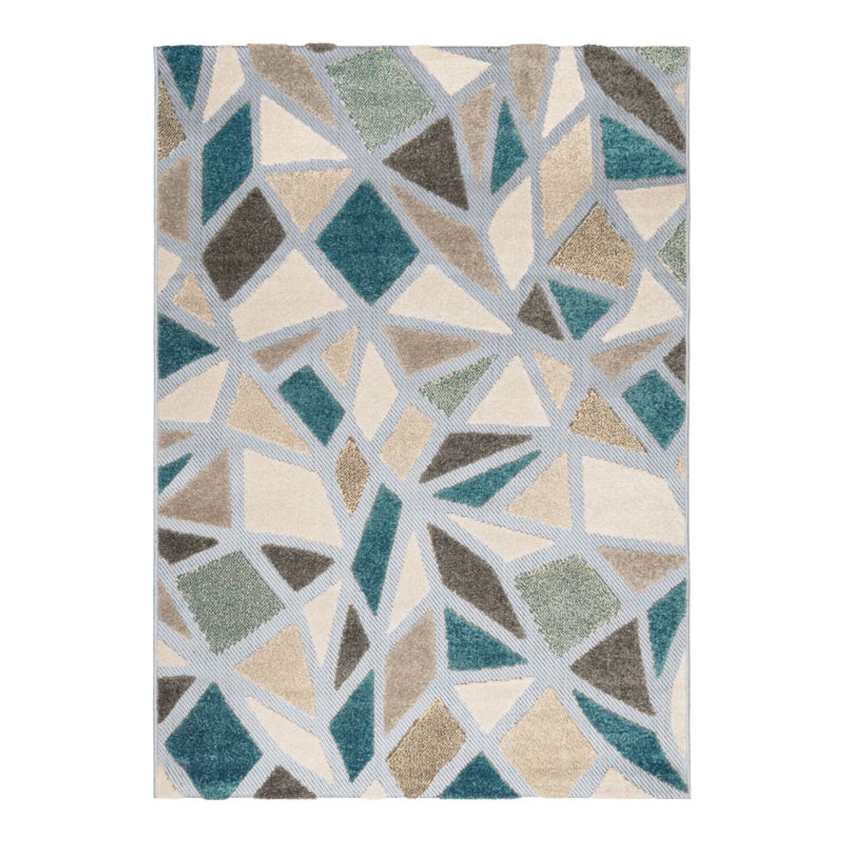 Tapis pour intérieur-extérieur bleu et gris 120x170