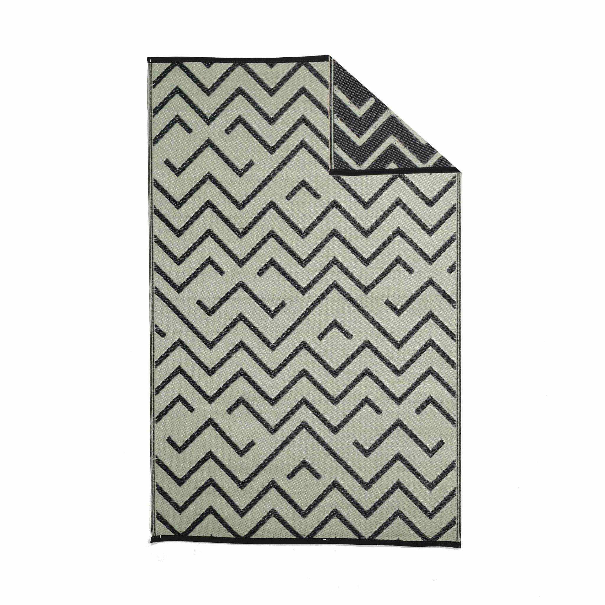 Tapis d’extérieur 120x180cm sydney - rectangulaire motif vagues noir Tapis d’extérieur 120x180cm sydney - rectangulaire motif vagues noir