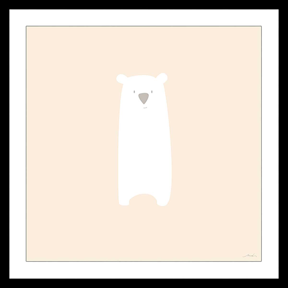 Affiche enfant sous cadre noir grizzly mimi 80x80cm Affiche enfant sous cadre noir grizzly mimi 80x80cm
