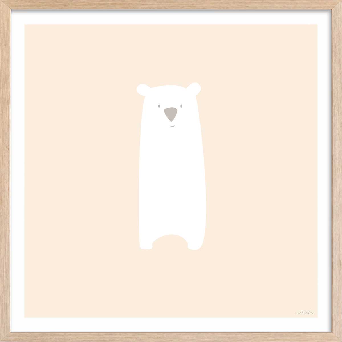 Affiche enfant grizzly mimi Affiche sous cadre bois Affiche enfant grizzly mimi Affiche sous cadre bois