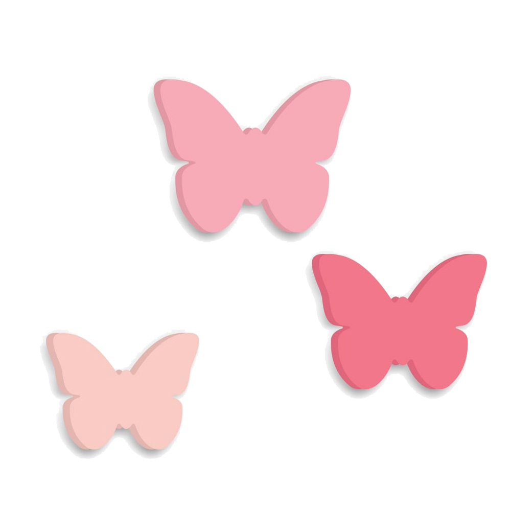Crochets patères enfants papillons - Lot de 3 Crochets patères enfants papillons - Lot de 3