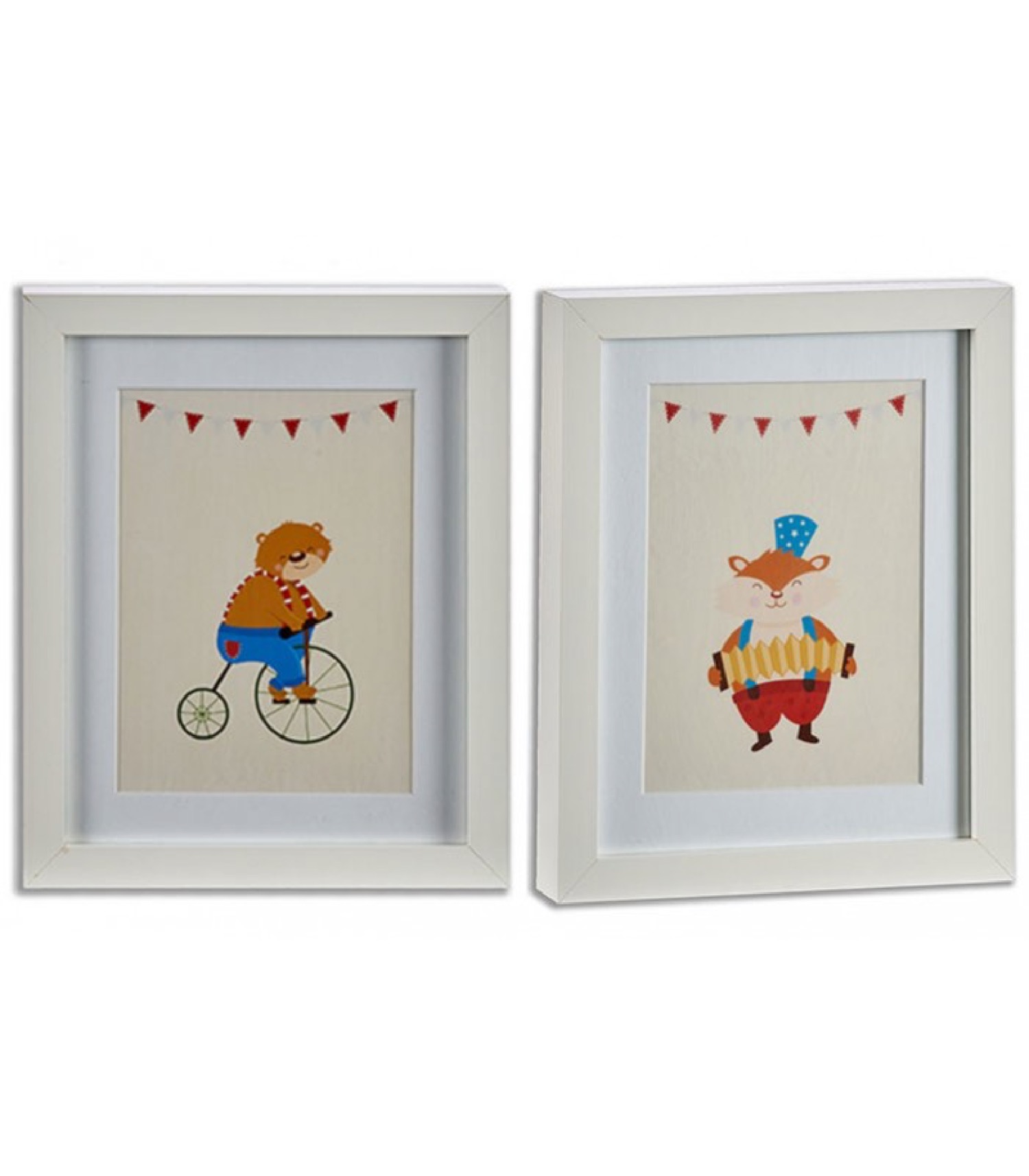 Set de 2 cadres décoratifs chambre enfant cirque 23x28cm Set de 2 cadres décoratifs chambre enfant cirque 23x28cm
