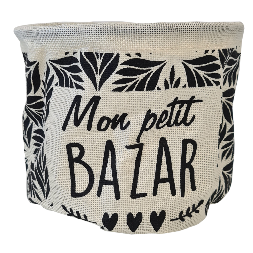 Corbeille de rangement enfant toile imprimée H15,5cm Corbeille de rangement enfant toile imprimée H15,5cm