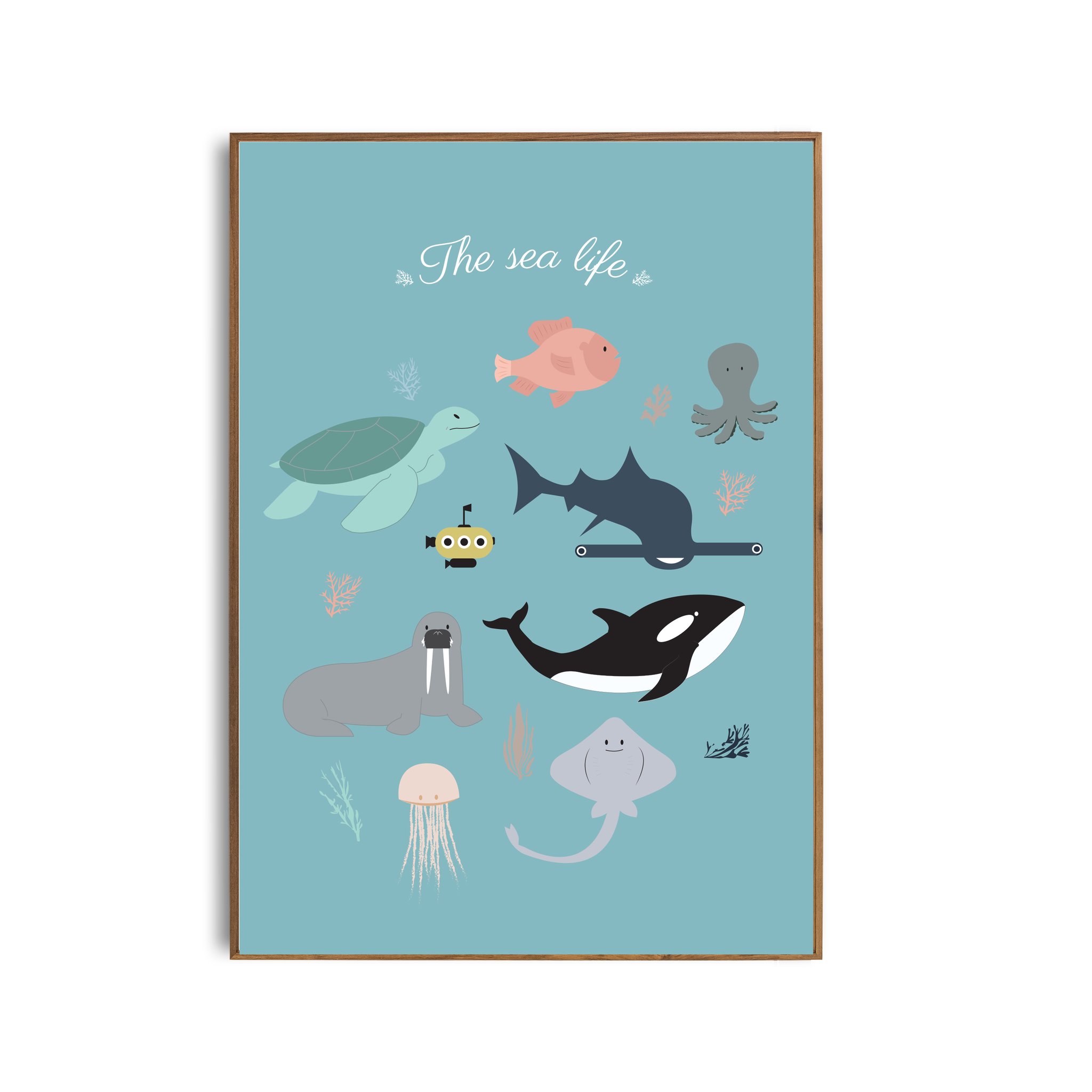 Affiche animaux de la mer A4