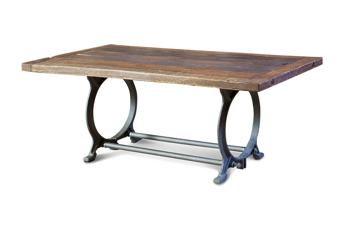 Table industrielle en bois marron Table industrielle en bois marron