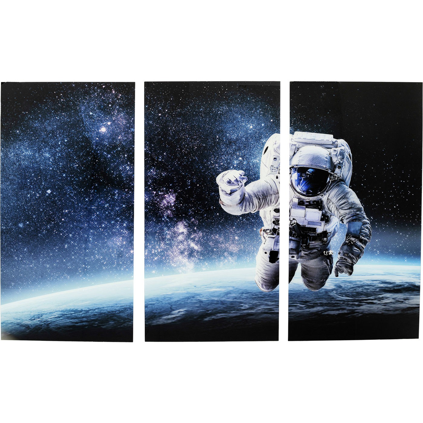 Tableau triptyque astronaute en verre 240x160