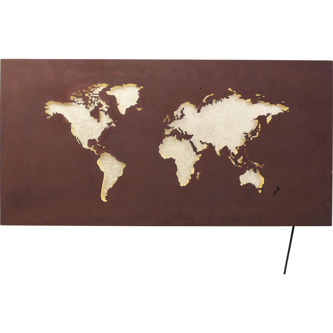 Applique carte du monde en acier Applique carte du monde en acier