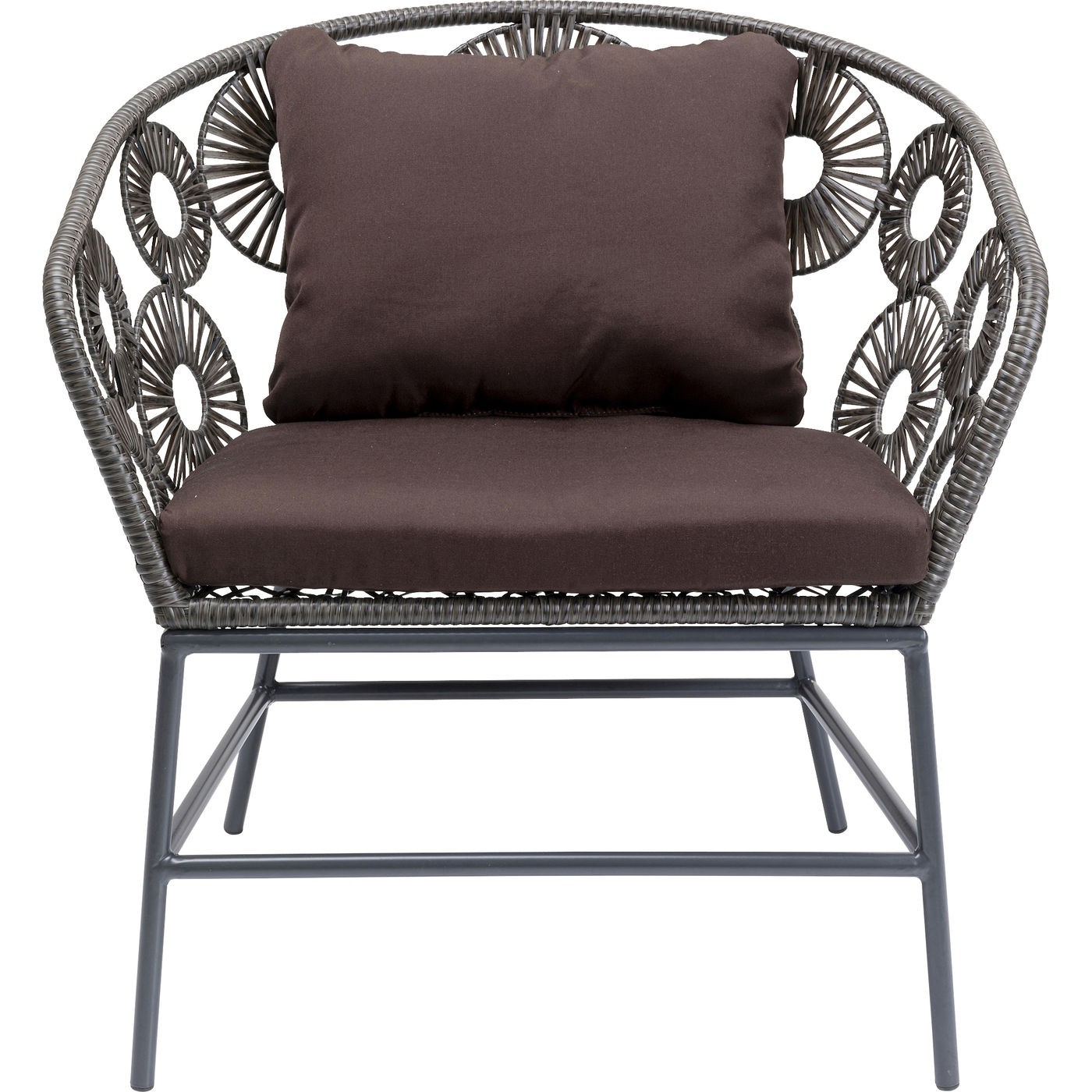 Fauteuil de jardin marron et acier