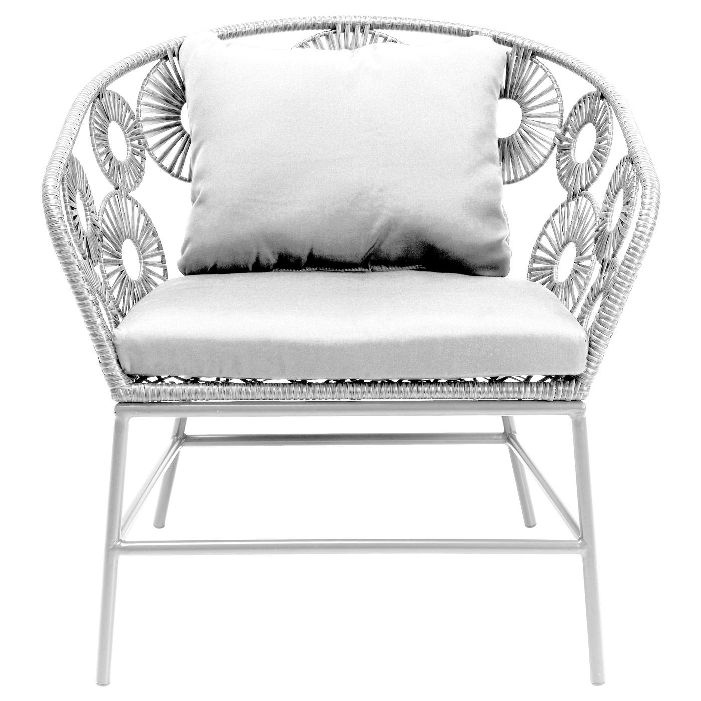 Fauteuil de jardin blanc et acier