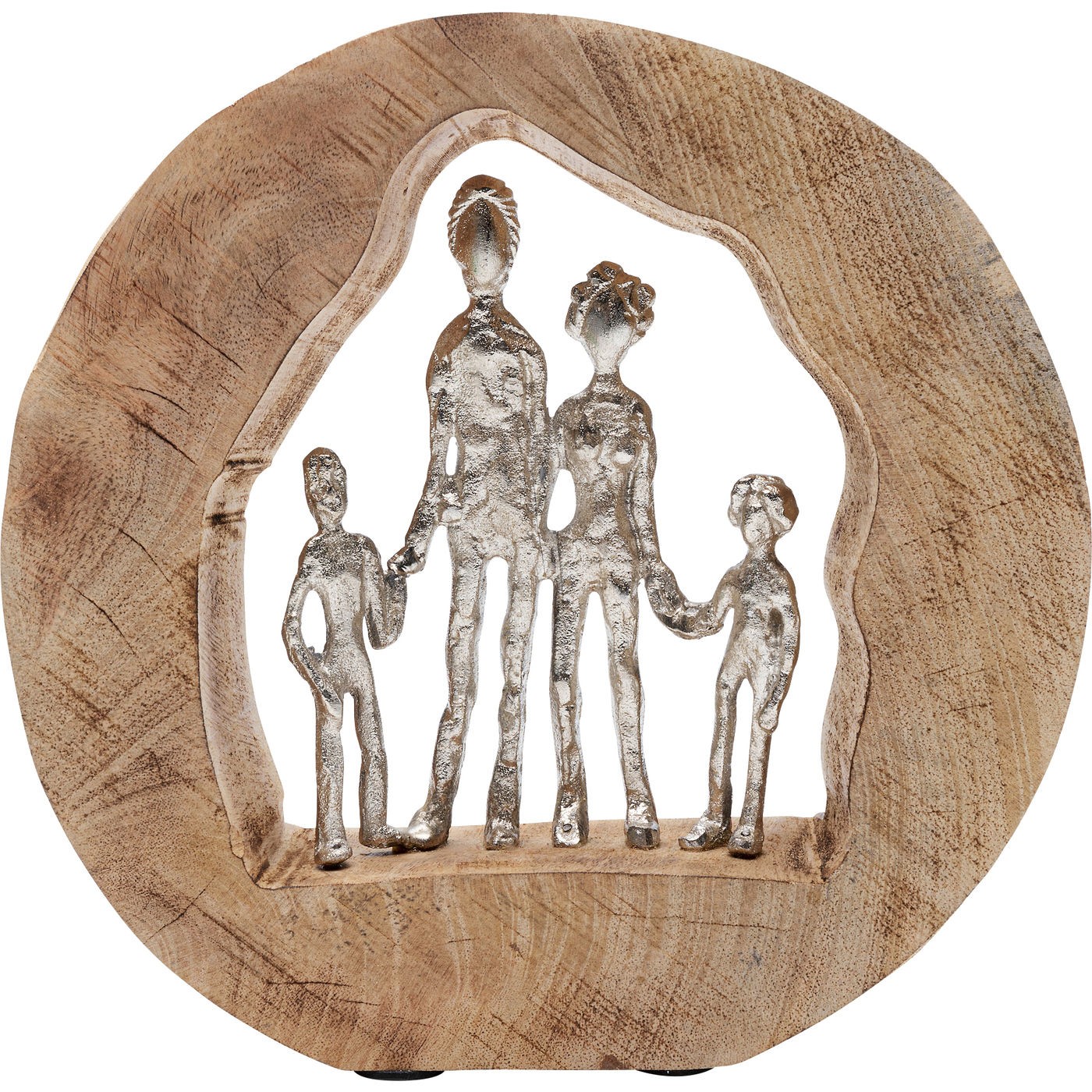 Statuette souche famille en bois et aluminium Statuette souche famille en bois et aluminium