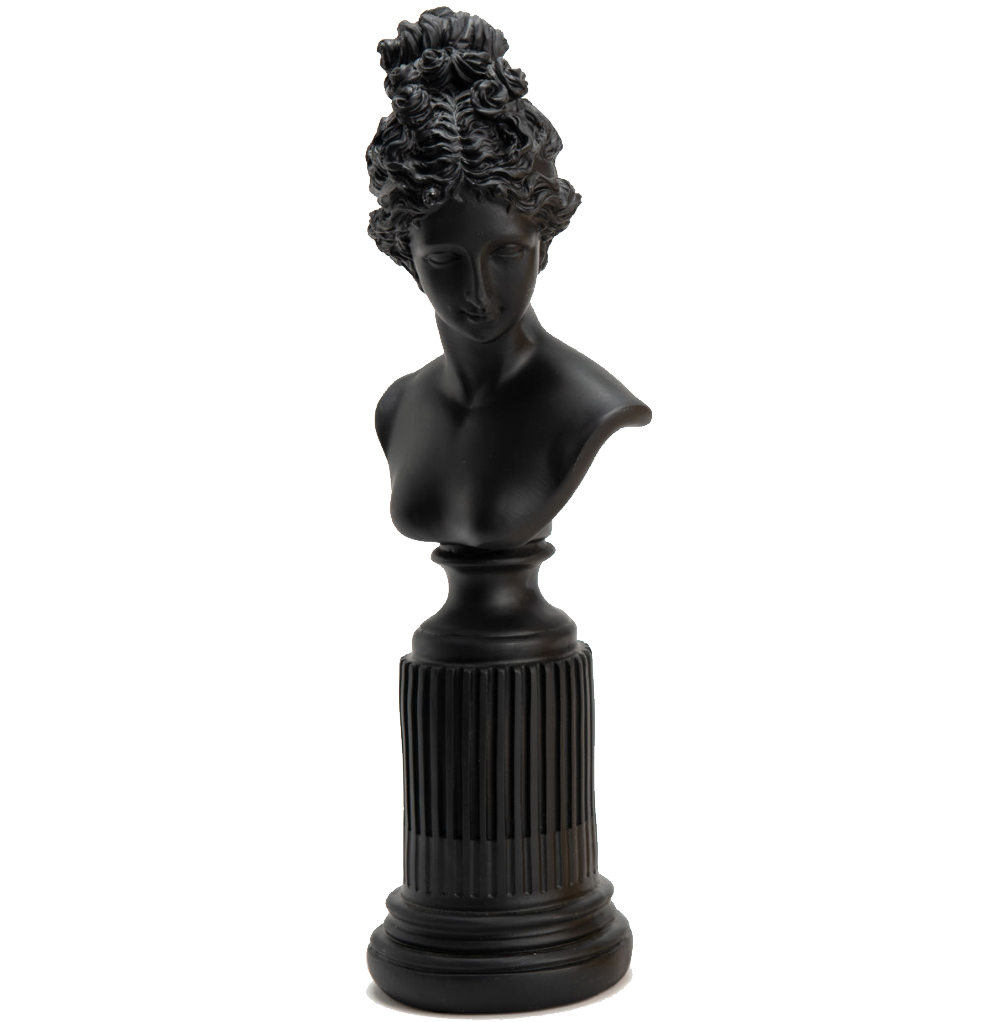 Statue buste féminin noir H36cm Statue buste féminin noir H36cm