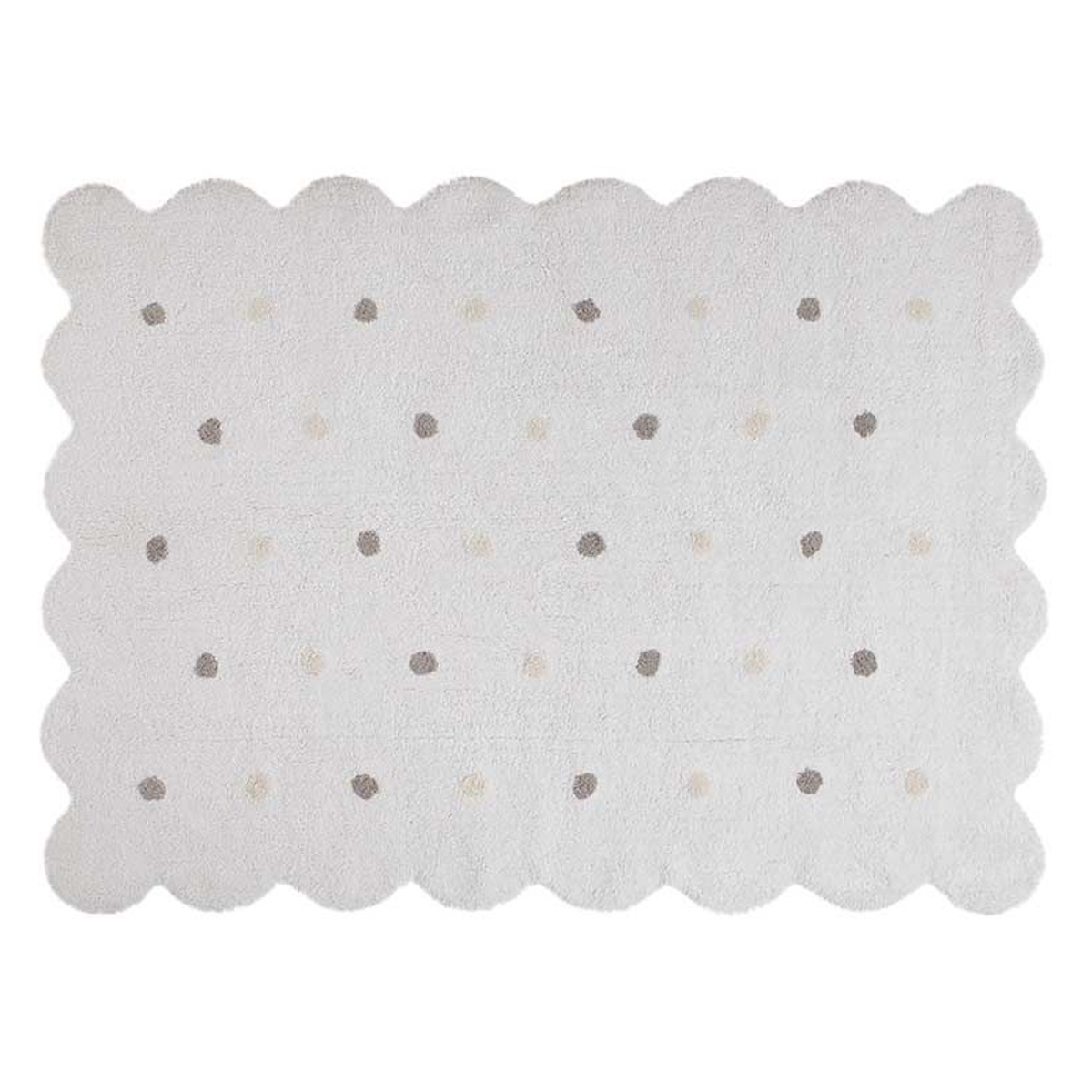 Tapis coton forme biscuit blanc 120x160