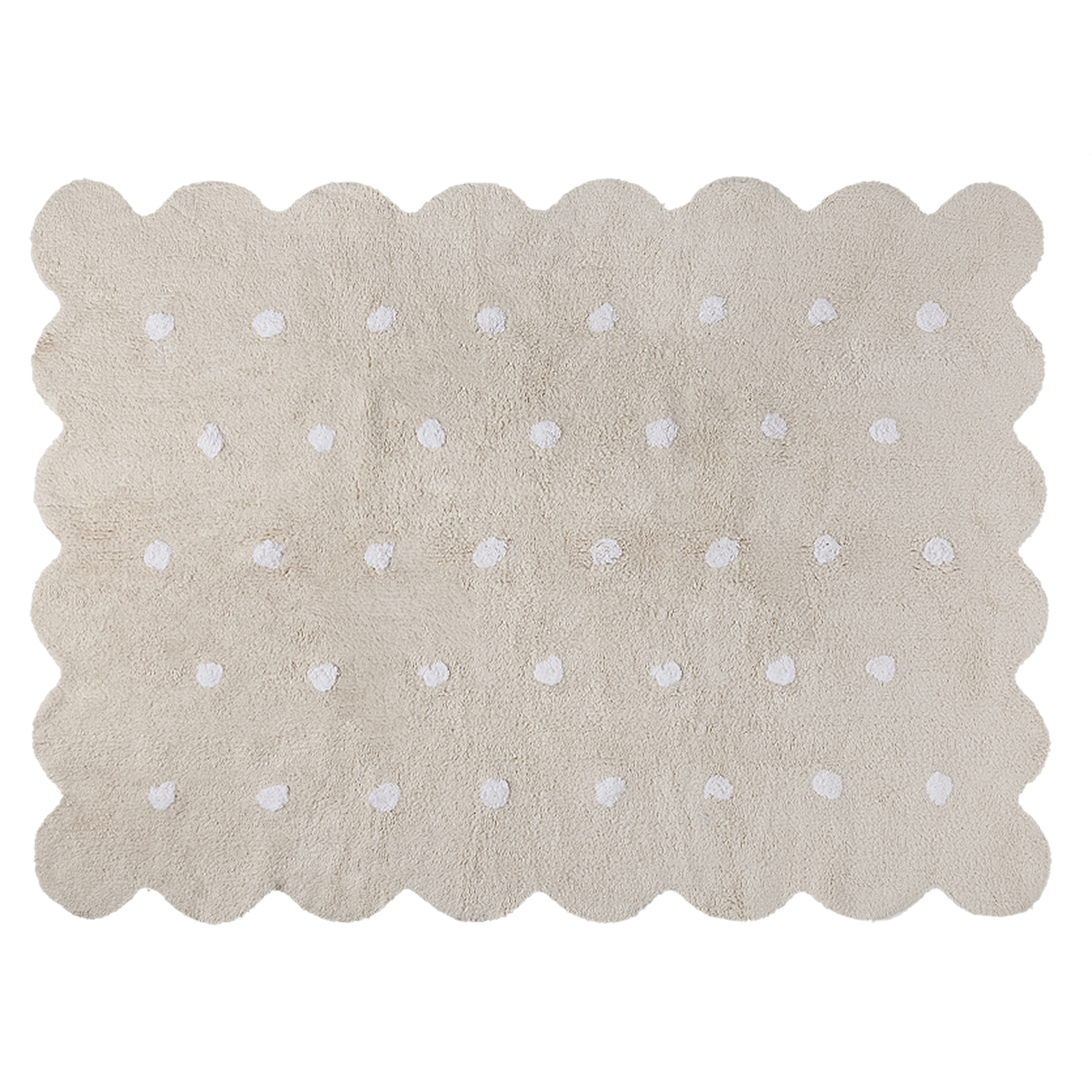 Tapis coton forme biscuit beige 120x160