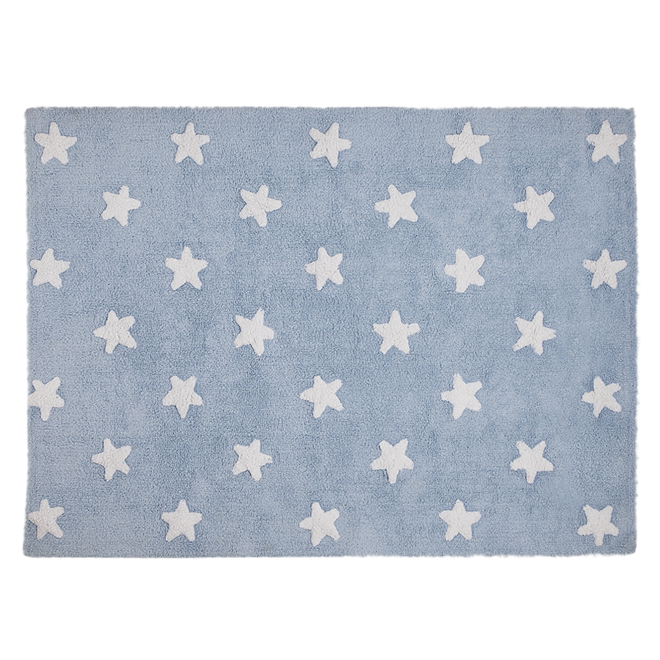 Tapis coton bleu motif étoile 120x160