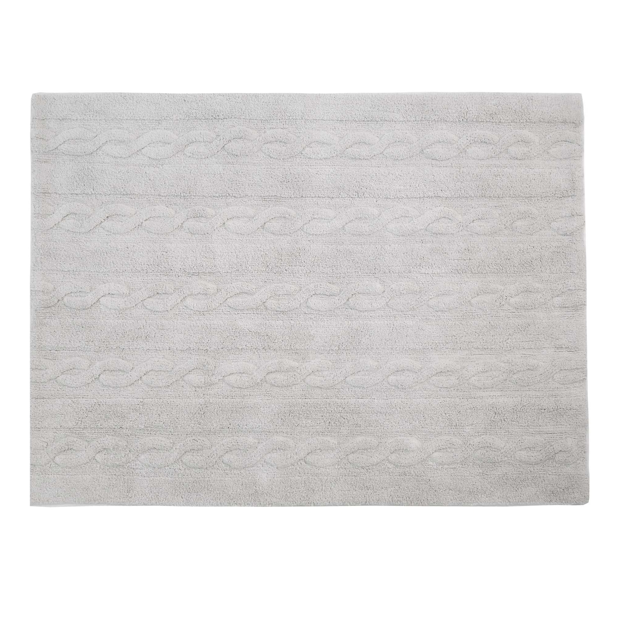 Tapis coton motif tresse gris 120x160