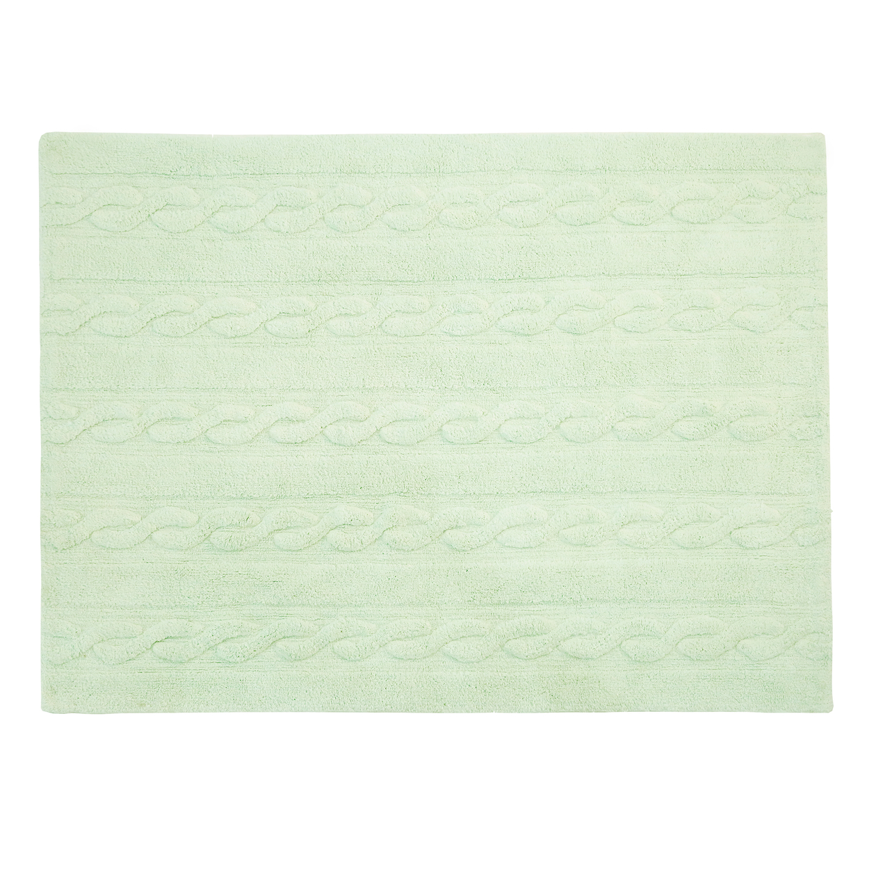 Tapis coton motif tresse vert 120x160