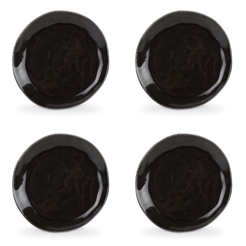 Lot de 4 - Assiette plate coupe noir Ø 20cm Lot de 4 - Assiette plate coupe noir Ø 20cm