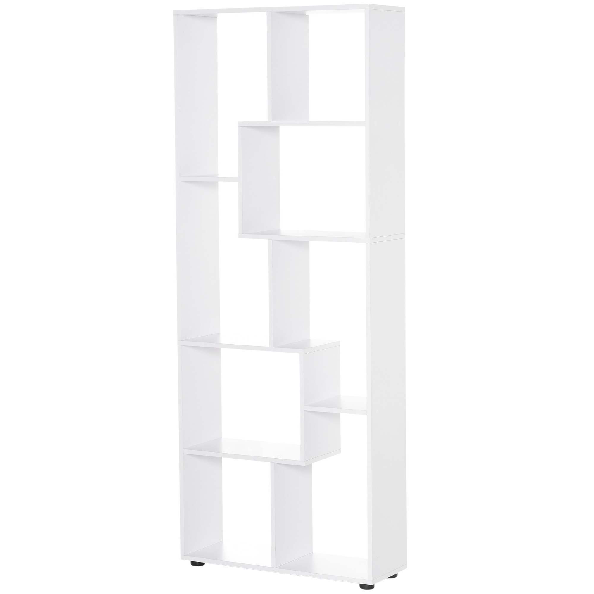 Bibliothèque étagère zig zag panneaux particules blanc