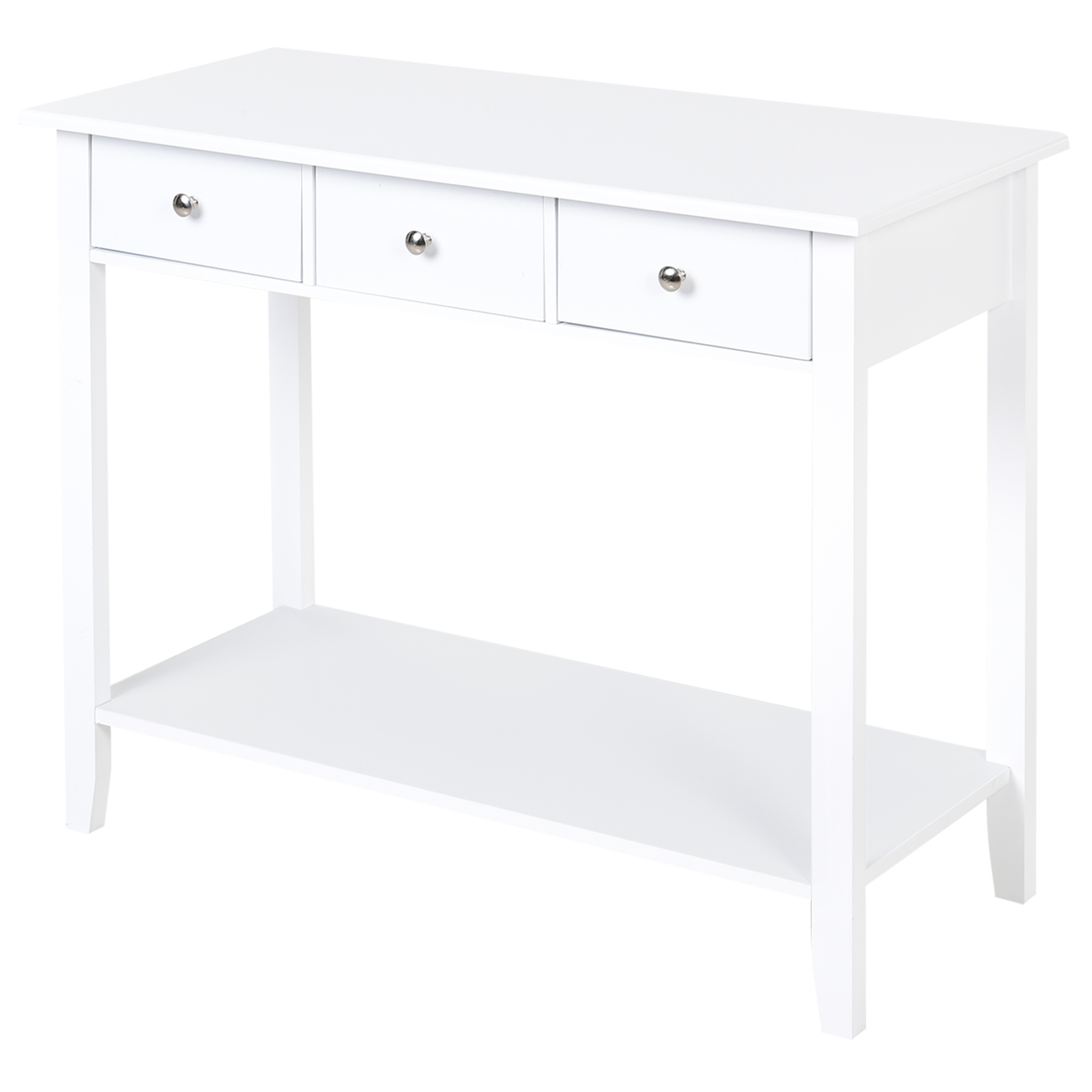 Console design contemporain 3 tiroirs étagère blanc Console design contemporain 3 tiroirs étagère blanc