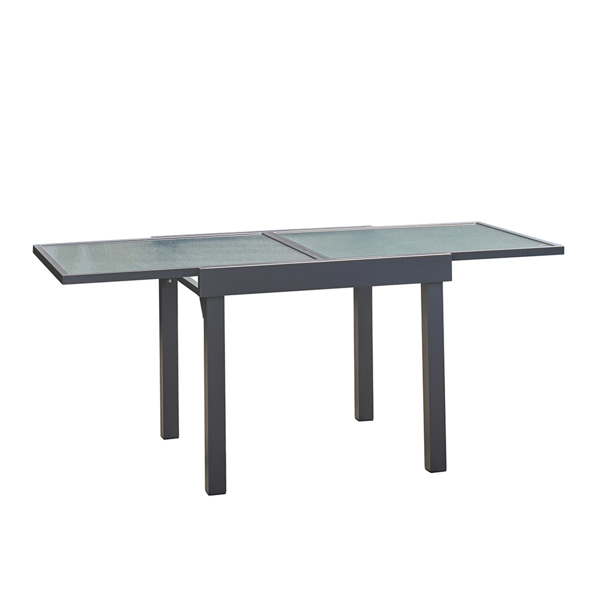 Table de jardin en aluminium extensible gris 4/8 pers.