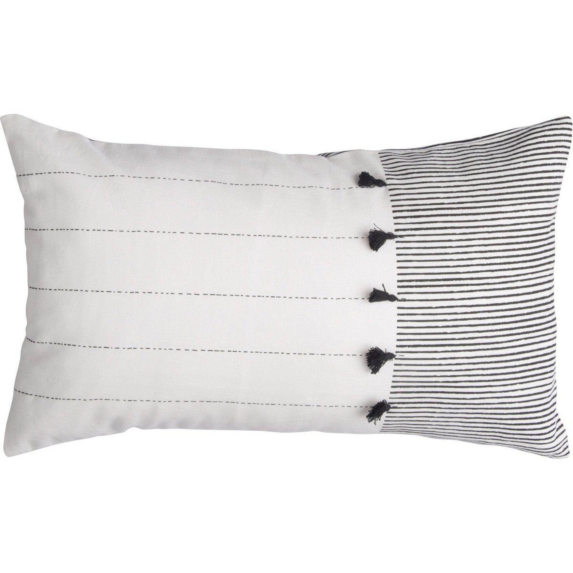 Housse de coussin en coton 50x30 Noir Housse de coussin en coton 50x30 Noir