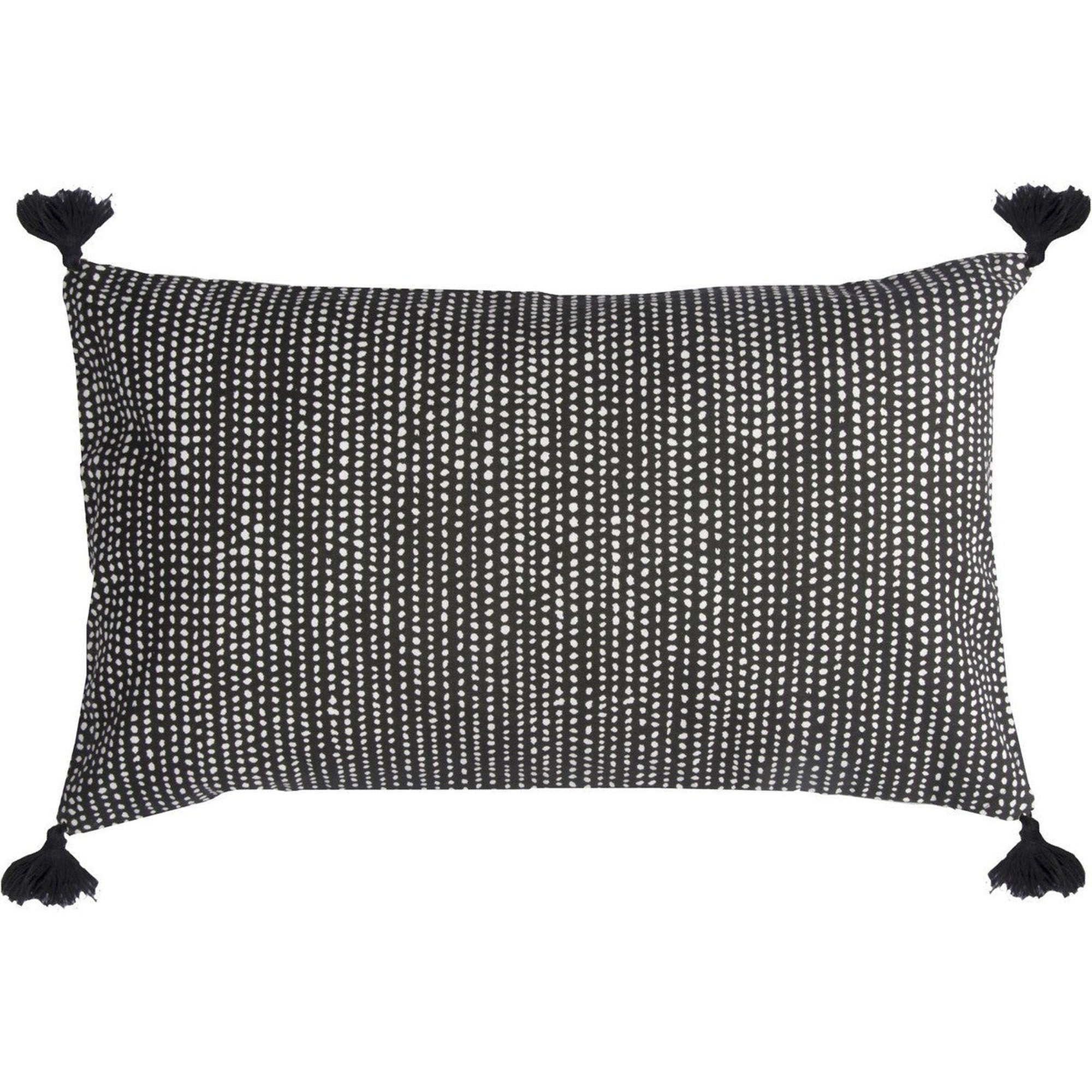 Housse de coussin en coton 50x30 Noir Housse de coussin en coton 50x30 Noir