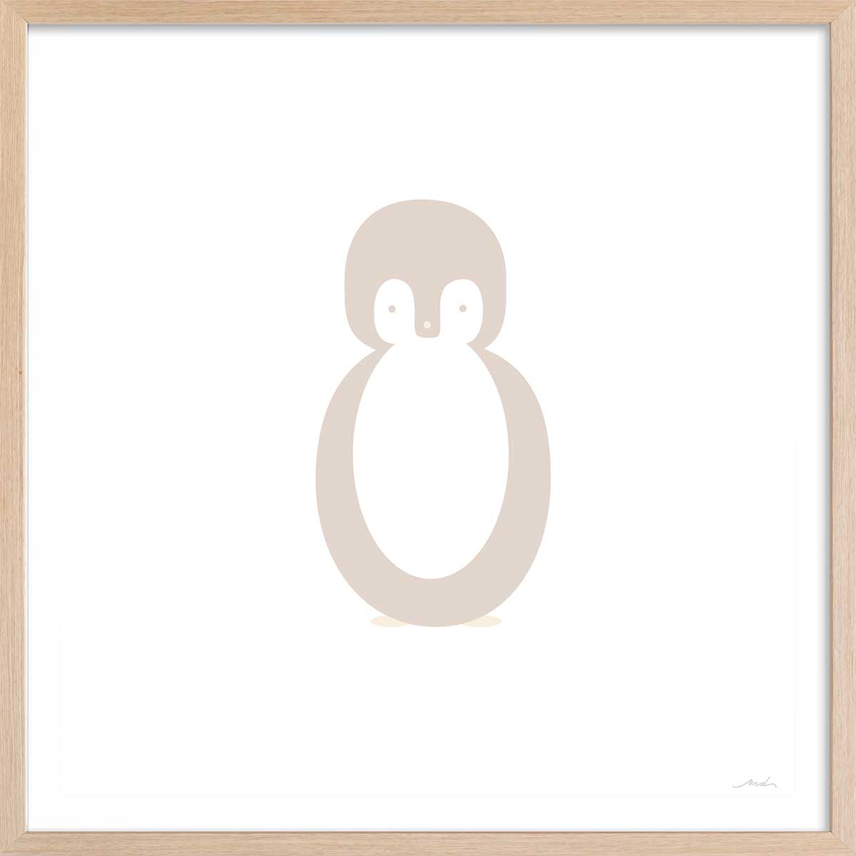 Affiche sous cadre bois enfant pingouin story 30x30cm Affiche sous cadre bois enfant pingouin story 30x30cm