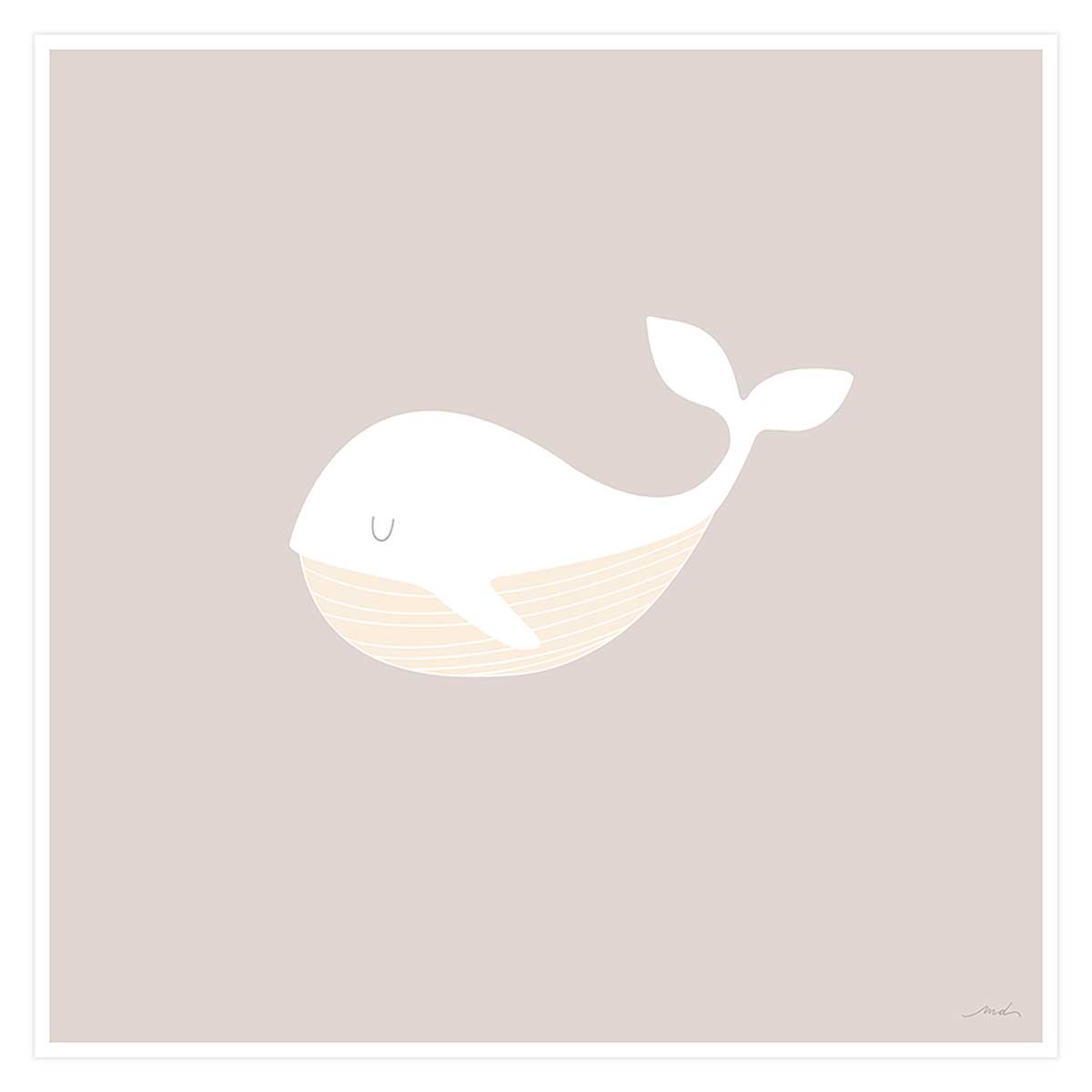 Affiche seule enfant baleine oh 30x30cm Affiche seule enfant baleine oh 30x30cm