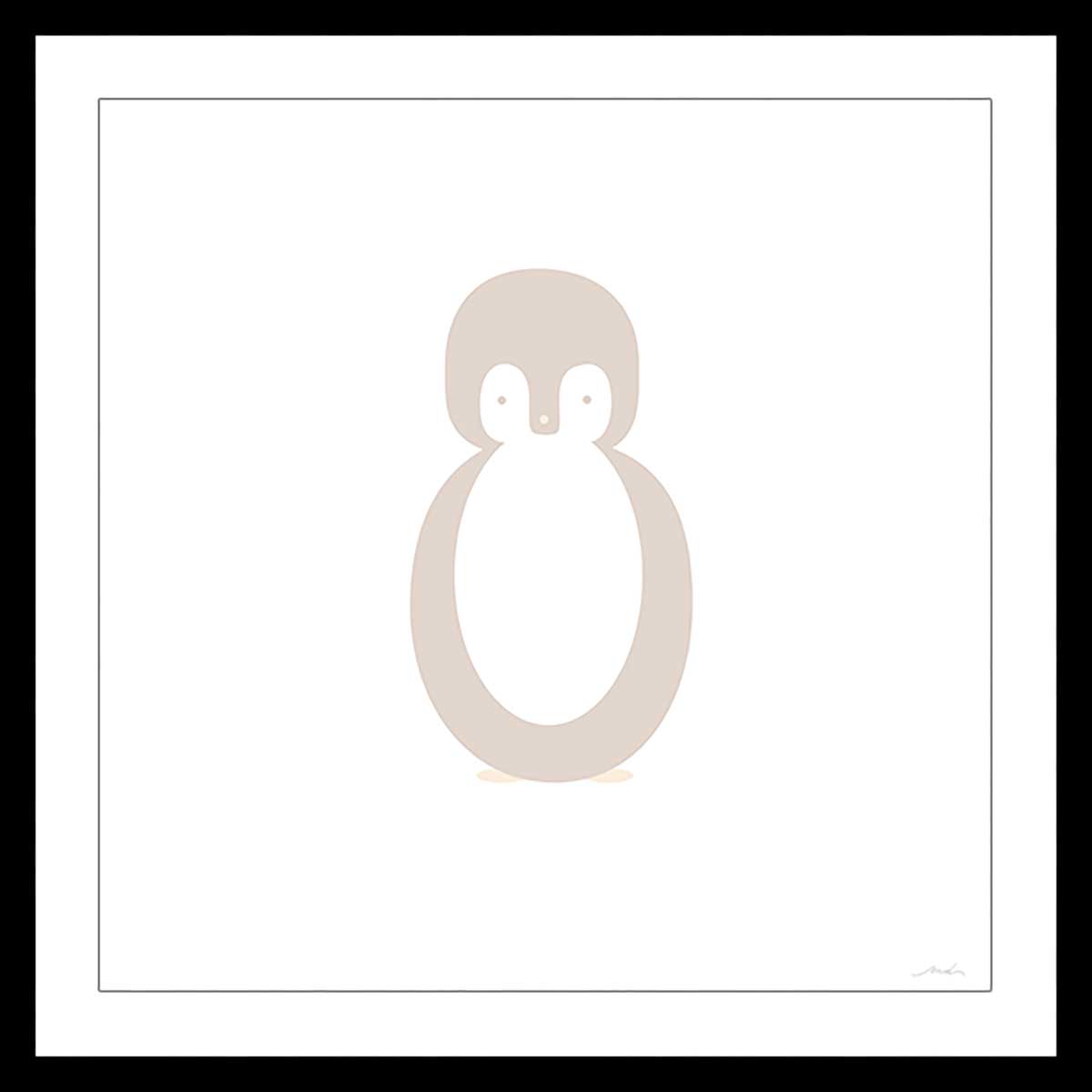 Affiche sous cadre noir enfant pingouin story 80x80cm Affiche sous cadre noir enfant pingouin story 80x80cm